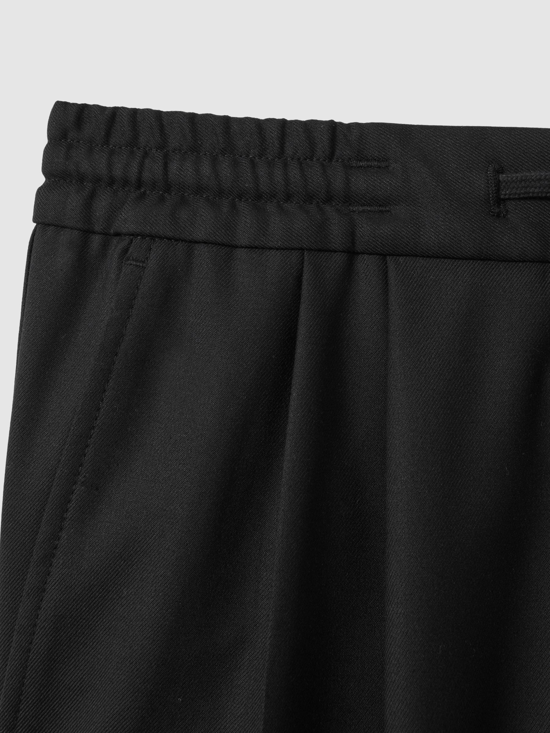 Relaxed Twill Drawstring Trousers in Black - Image 6 of 6