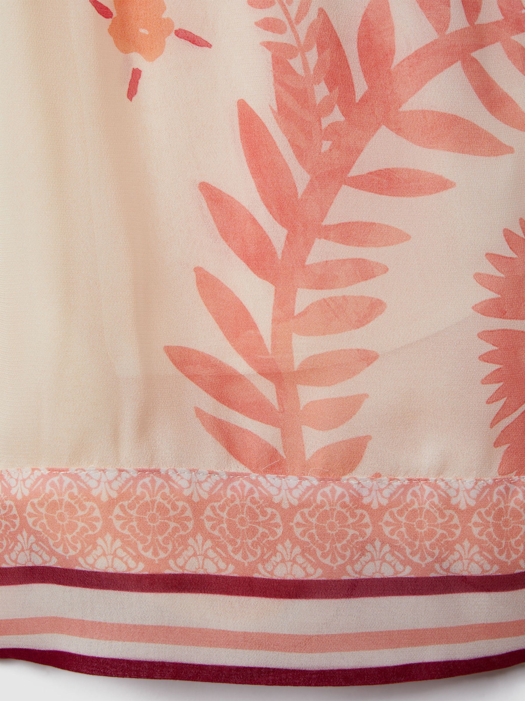 Printed Drawstring Shorts in Cream/Coral - Image 6 of 6