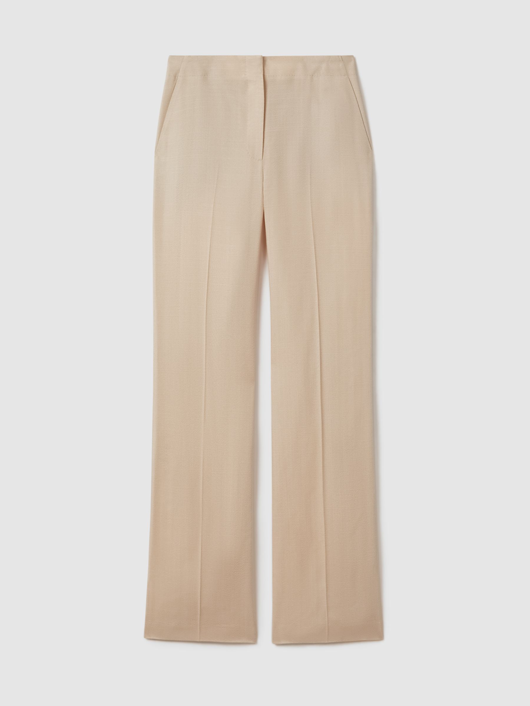 Atelier Italian Textured Slim Flared Suit Trousers in Blush - Image 2 of 5