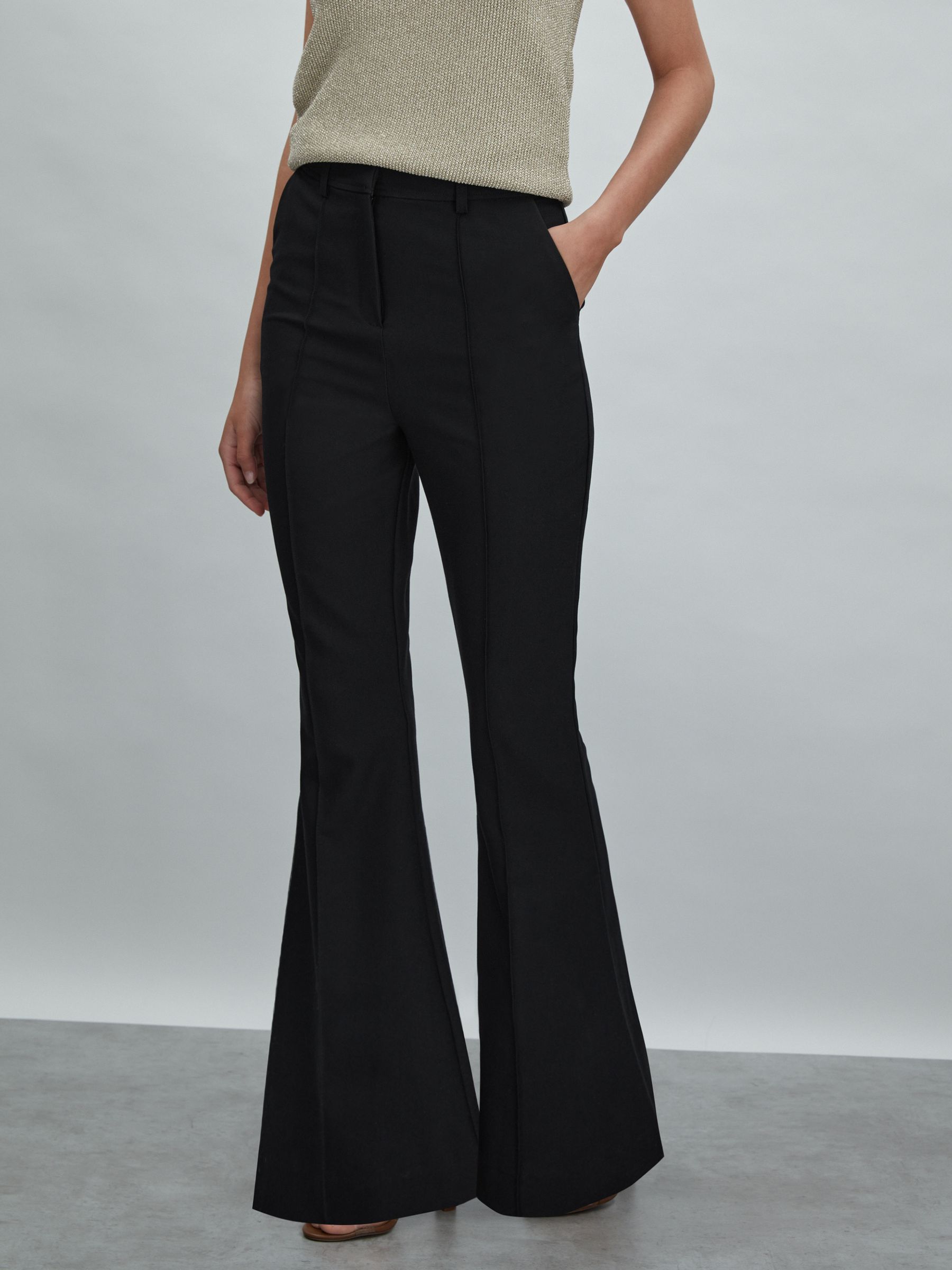 Acler High Rise Flared Trousers in Black - Image 3 of 5