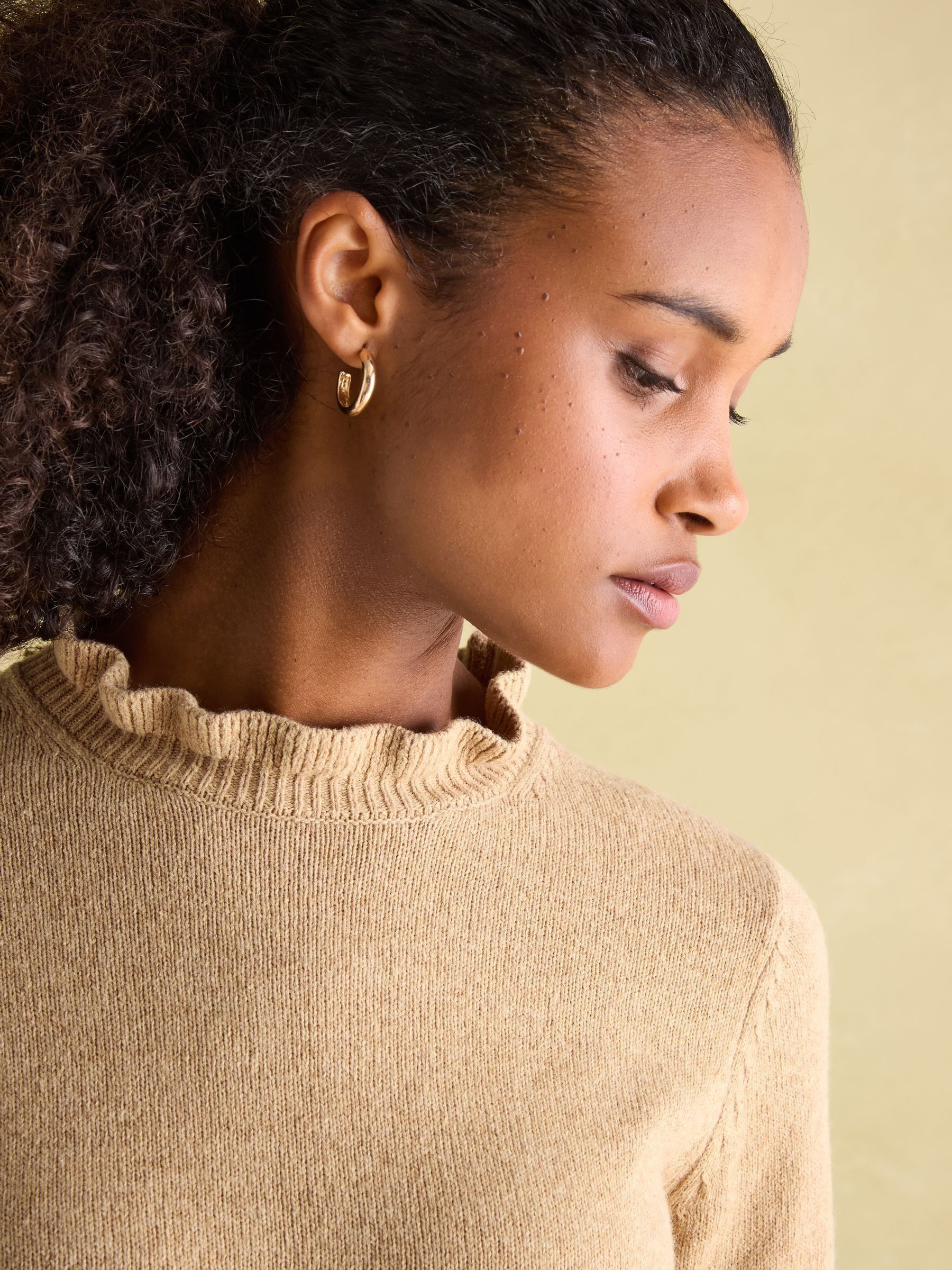 Edith Oat Frill Neck Jumper - Image 3 of 6