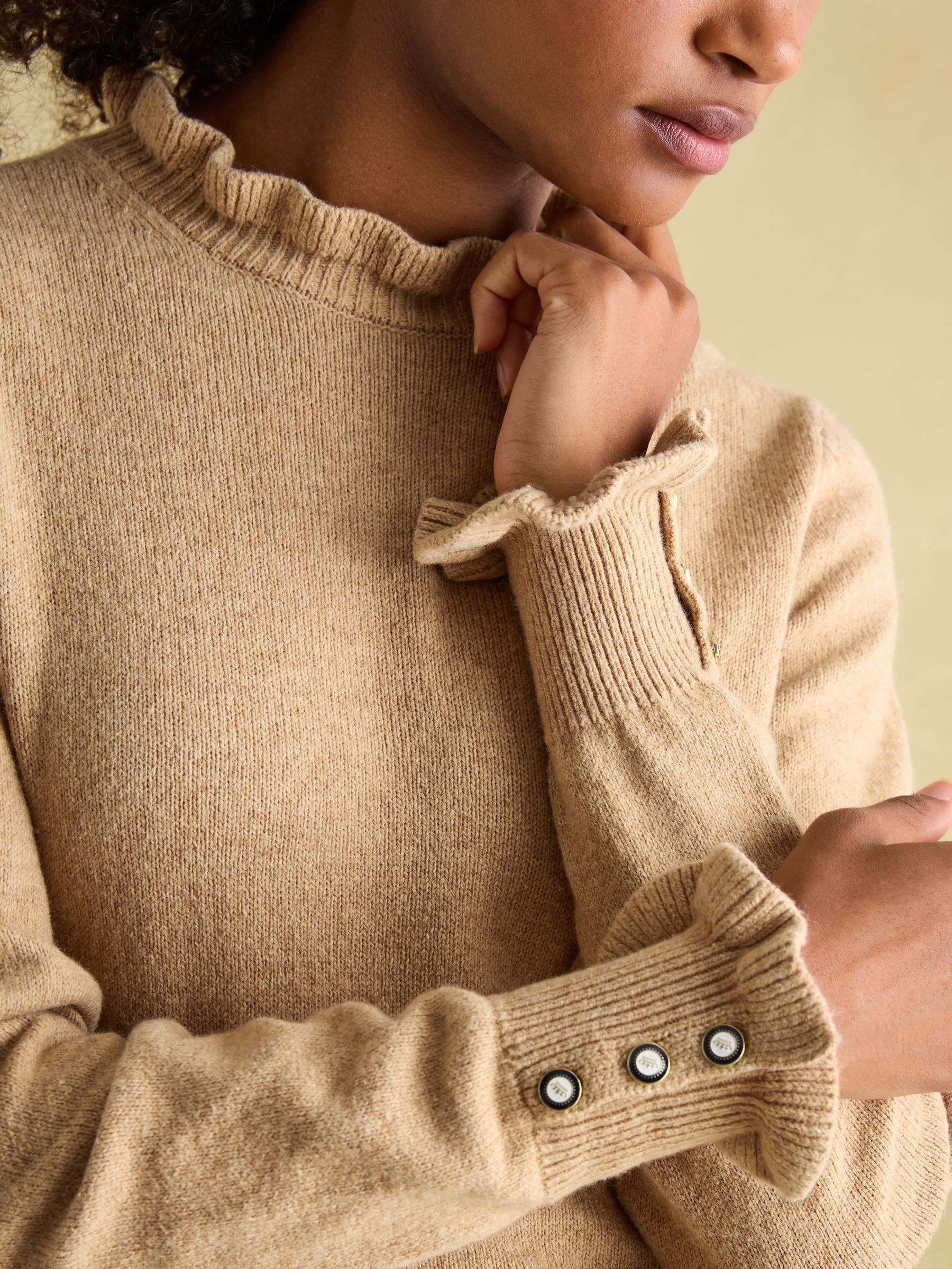 Edith Oat Frill Neck Jumper - Image 4 of 6