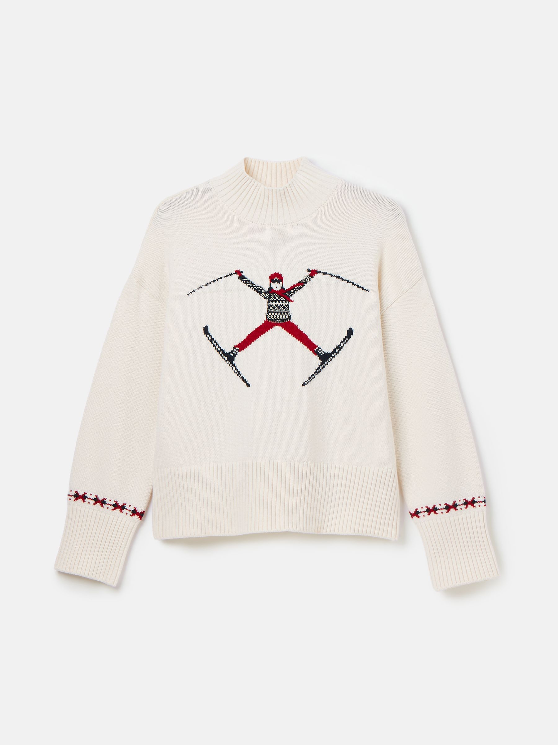 Abigail Cream High Neck Intarsia Ski Jumper - Image 7 of 7