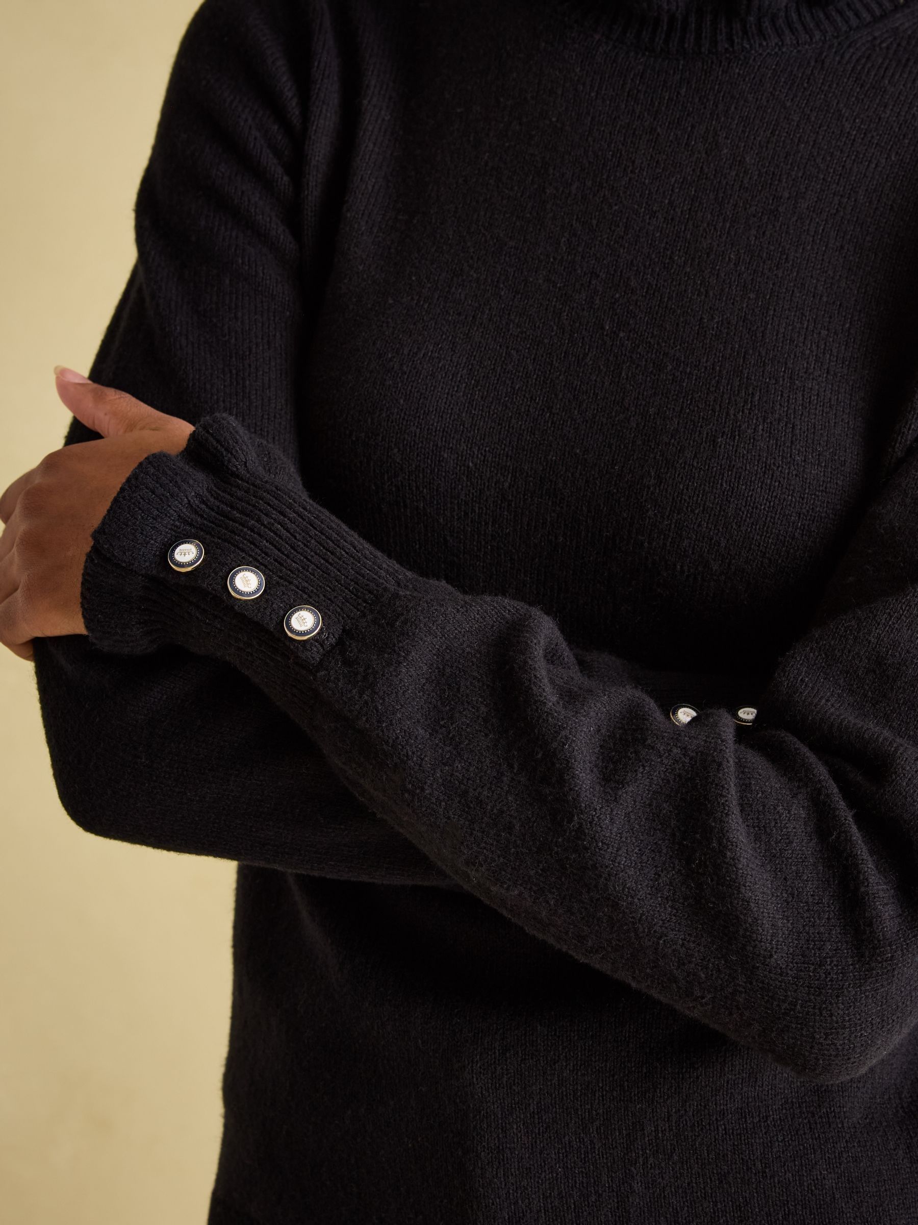 Edith Black Frill Neck Jumper - Image 4 of 6