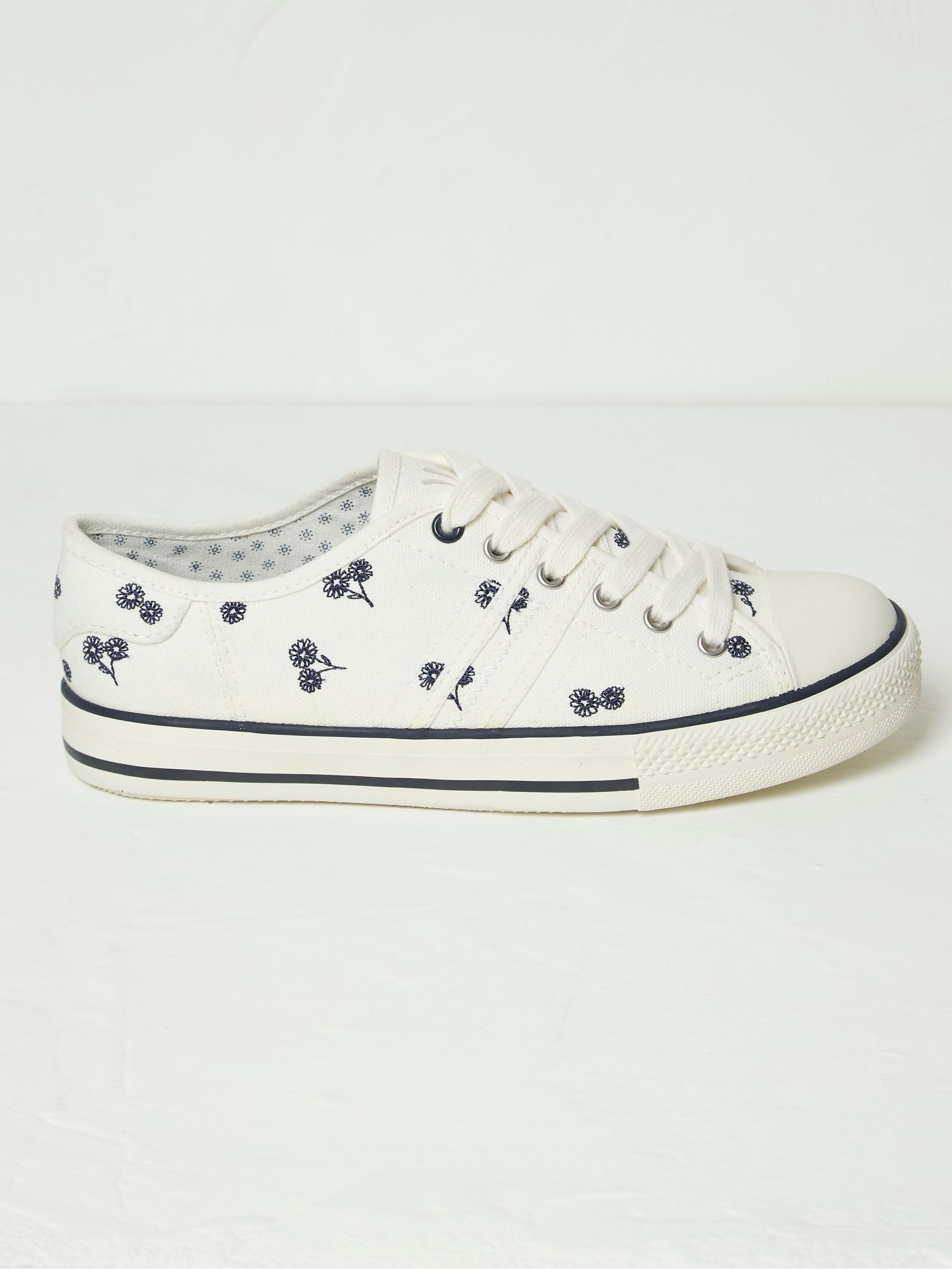 Raya Natural Canvas Lace-Up Trainers - Image 1 of 1