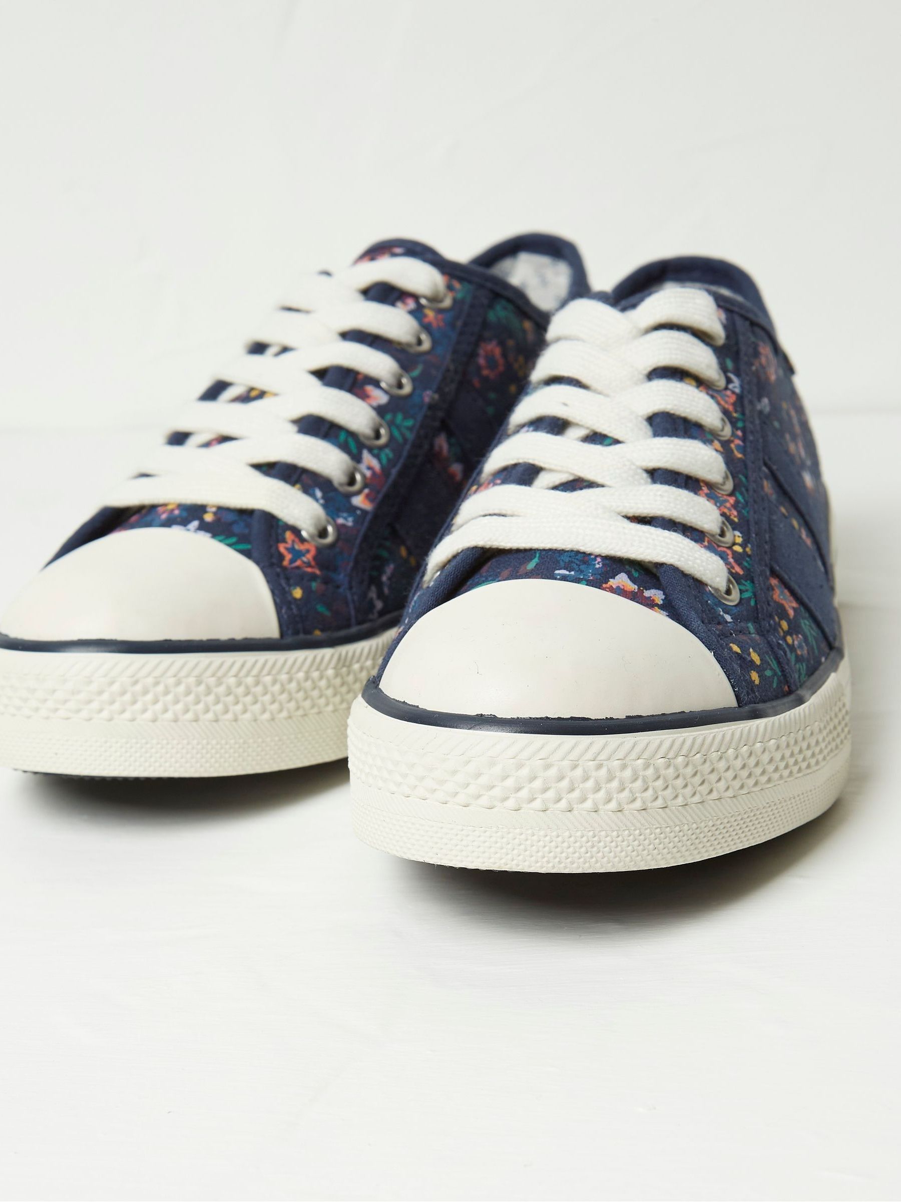 Raya Blue Canvas Lace-Up Trainers - Image 2 of 3 Raya Blue Canvas Lace-Up Trainers - Image 2 of 3