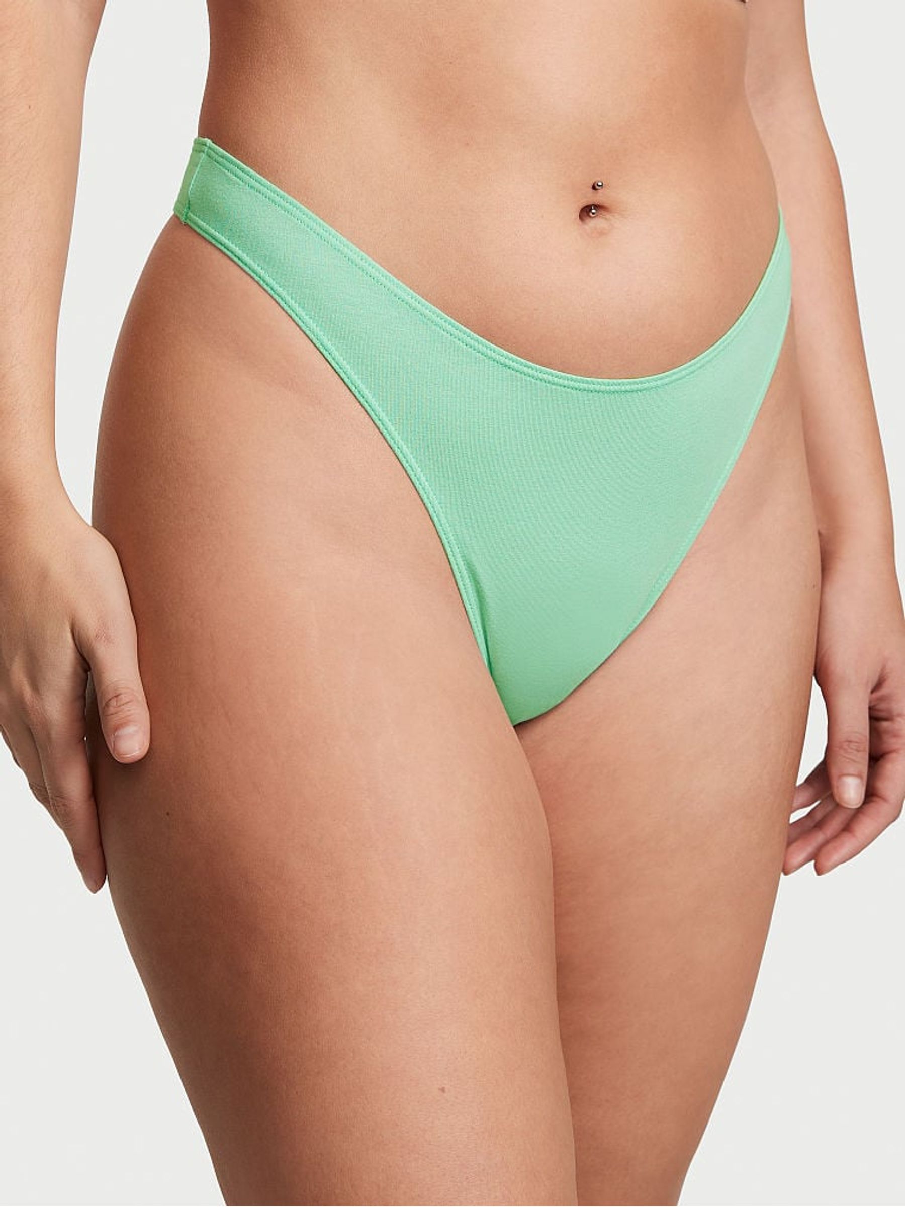 Modern Mint Green High Leg Scoop Thong Knickers - Image 1 of 3
