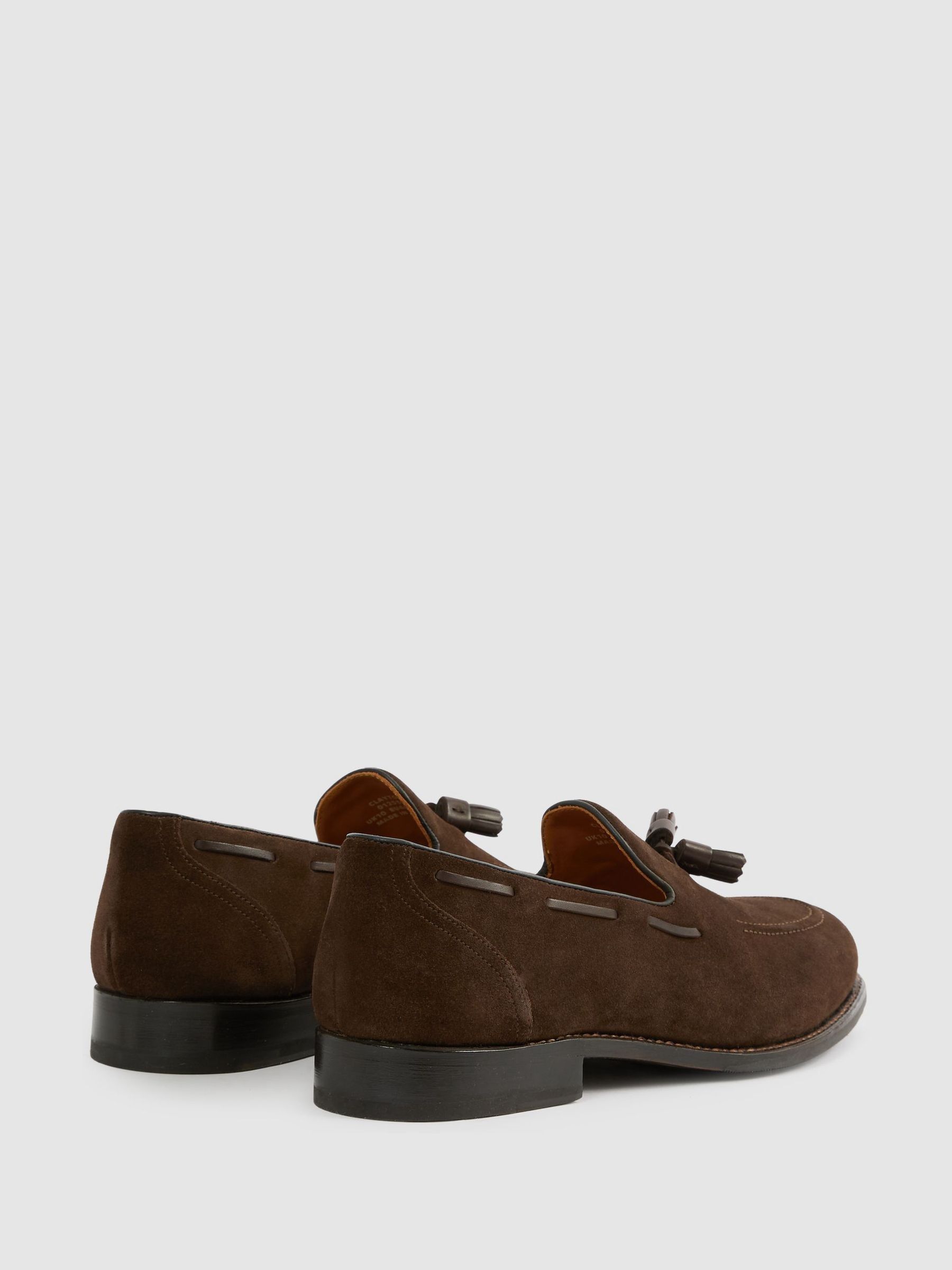Tasselled Suede Loafers in Dark Brown - Image 4 of 5