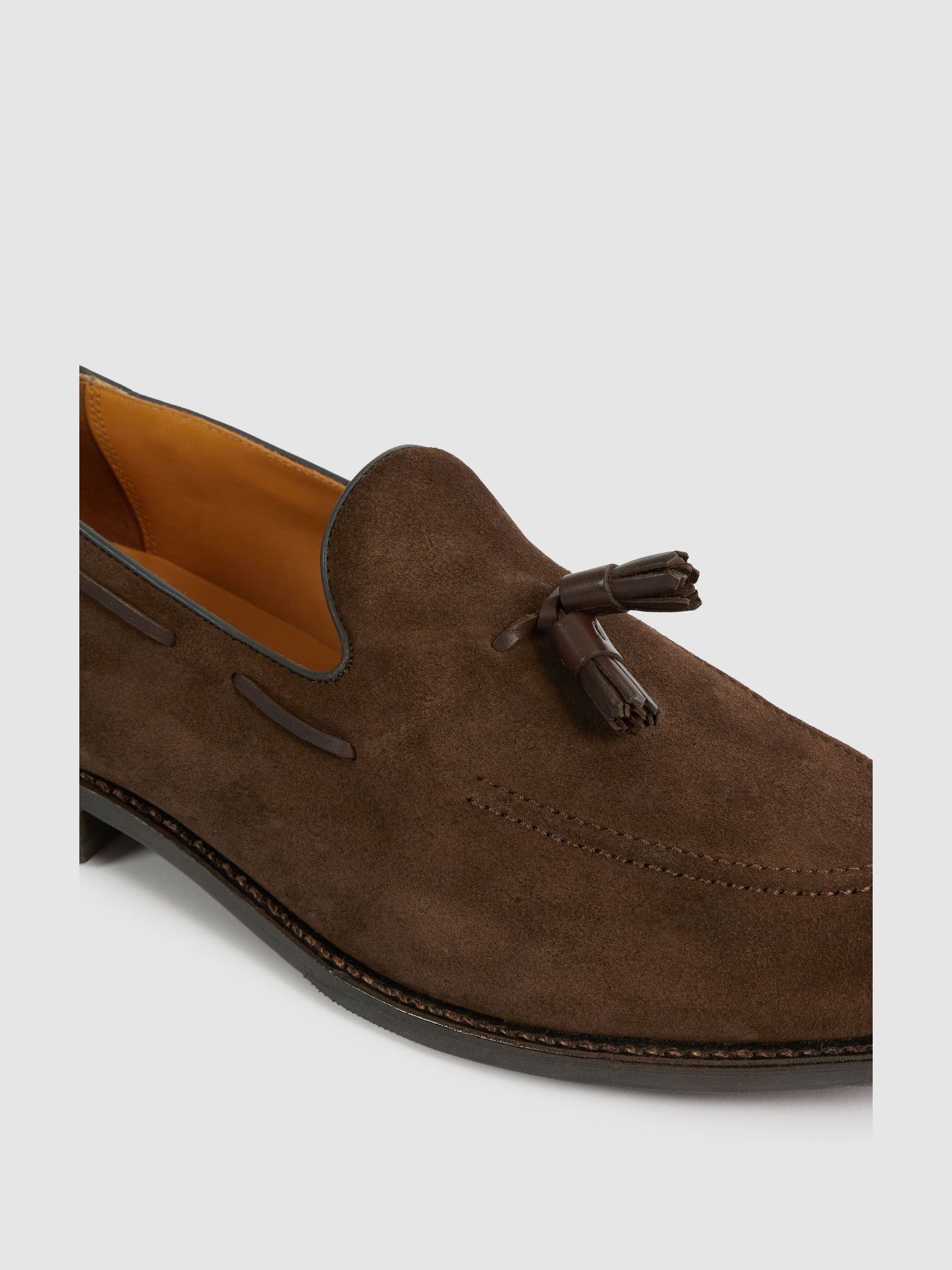 Tasselled Suede Loafers in Dark Brown - Image 5 of 5