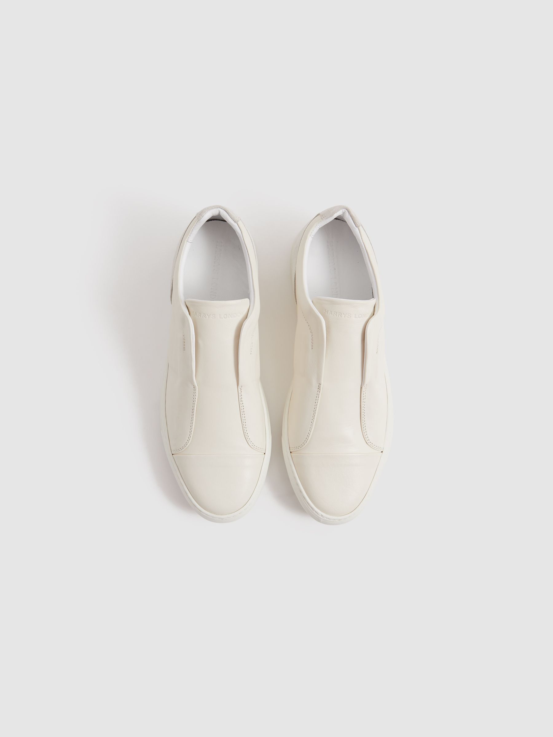 Harrys London Suede Slip On Trainers in Grey/White - Image 2 of 4