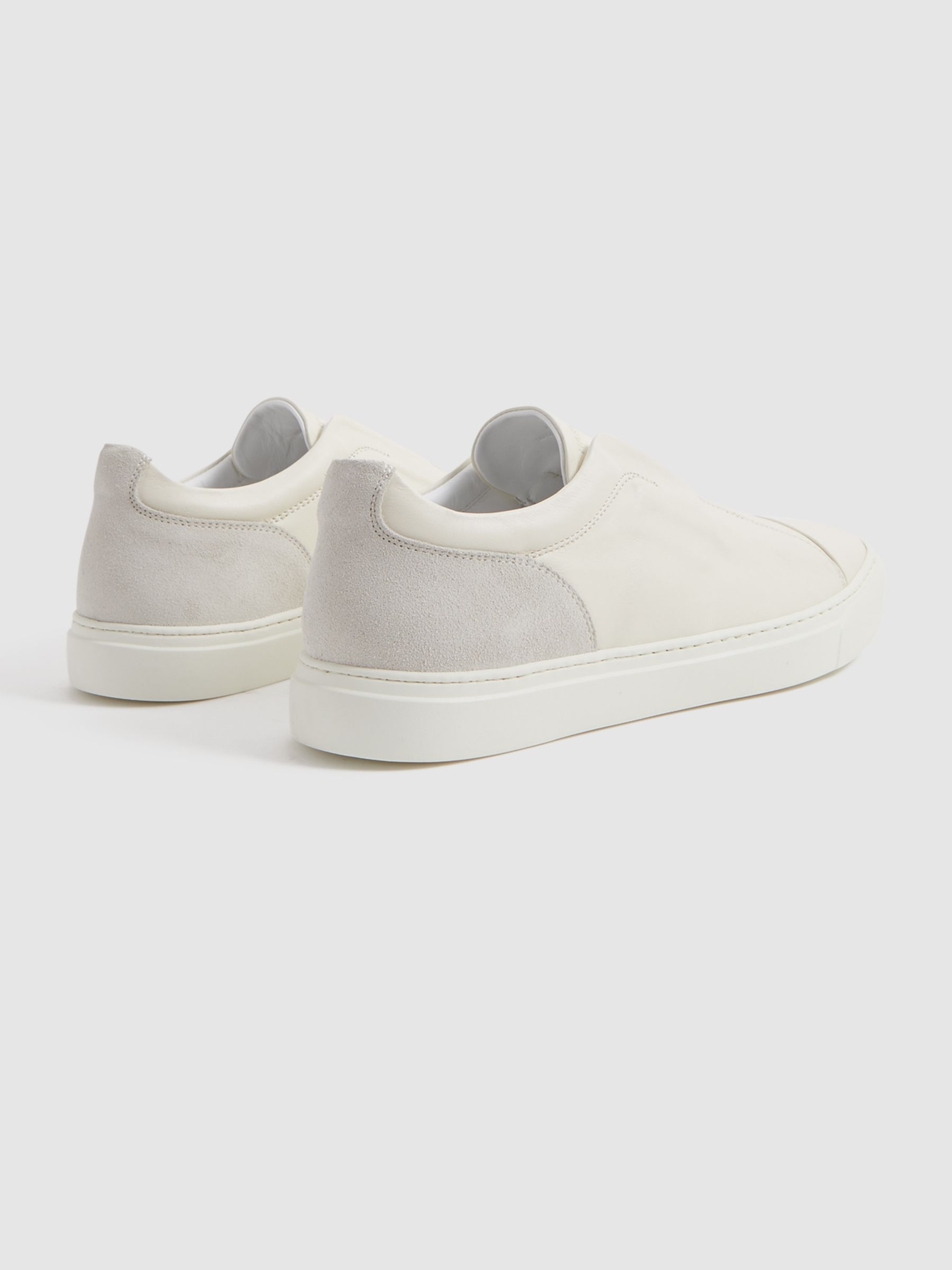 Harrys London Suede Slip On Trainers in Grey/White - Image 3 of 4