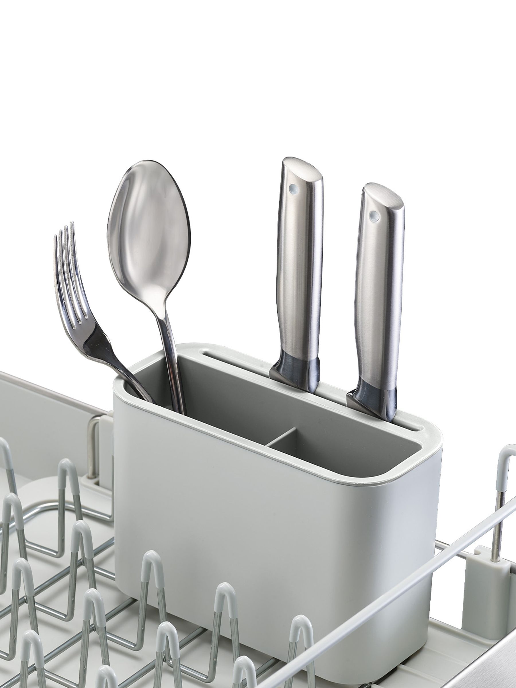 Joseph Joseph Light Stone Expandable Dish Rack With Draining Spout - Image 3 of 5