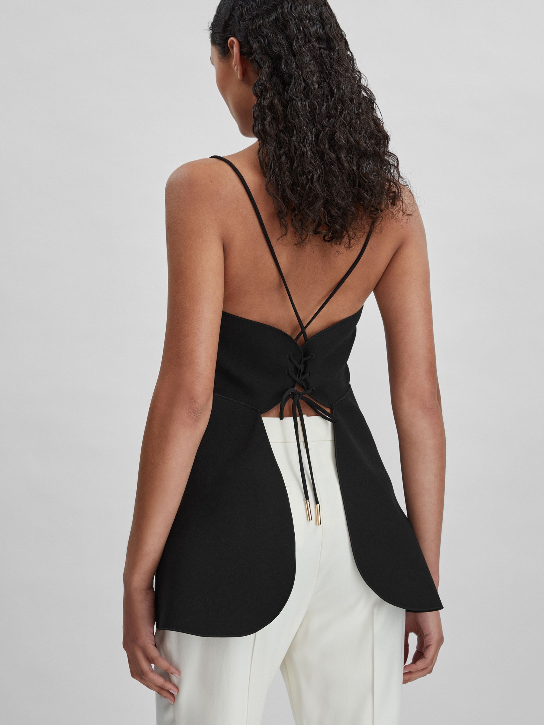 Acler Tie-Back Fitted Top in Black - Image 5 of 6