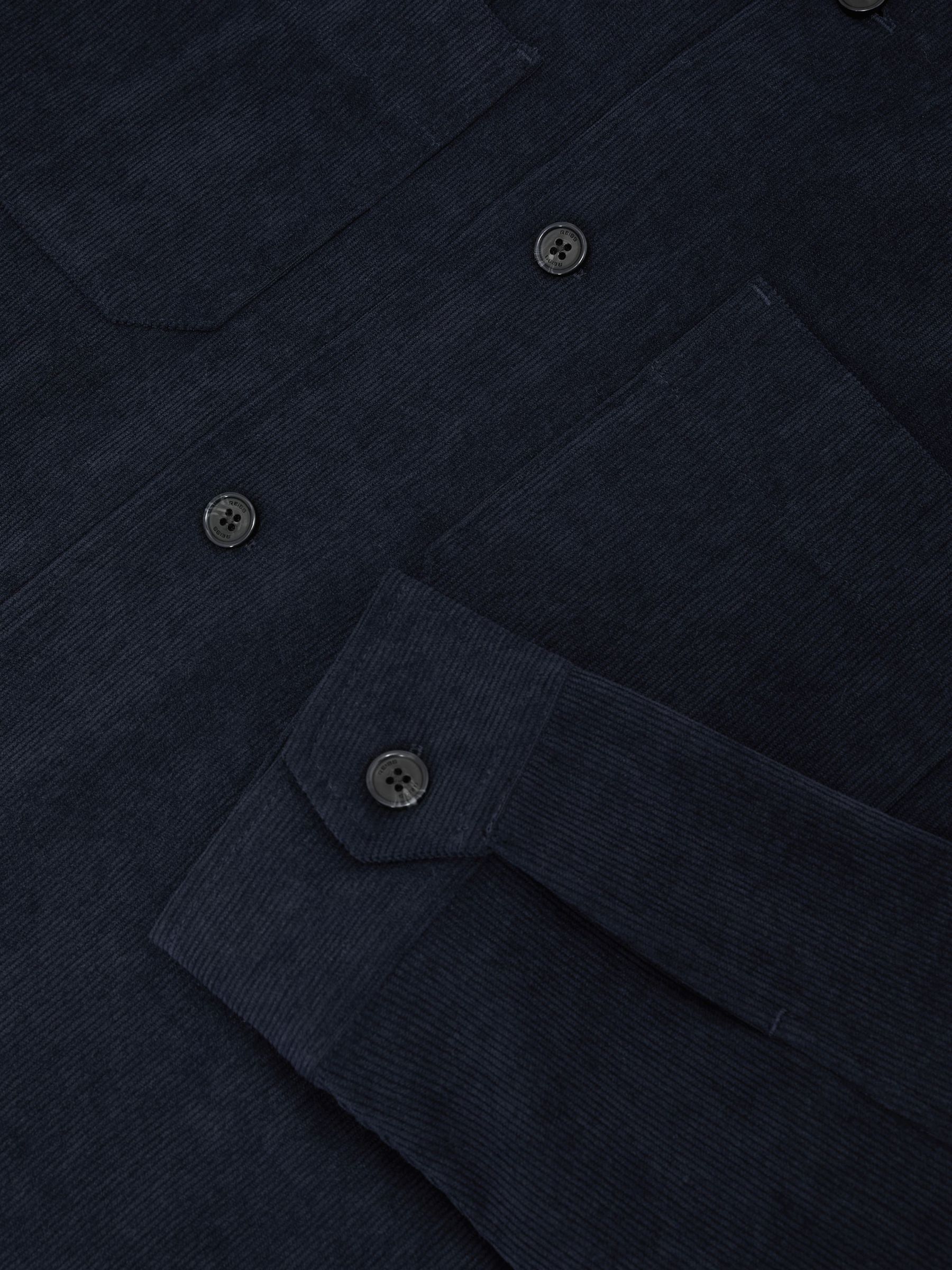 Corduroy Twin-Pocket Overshirt in Navy - Image 6 of 6