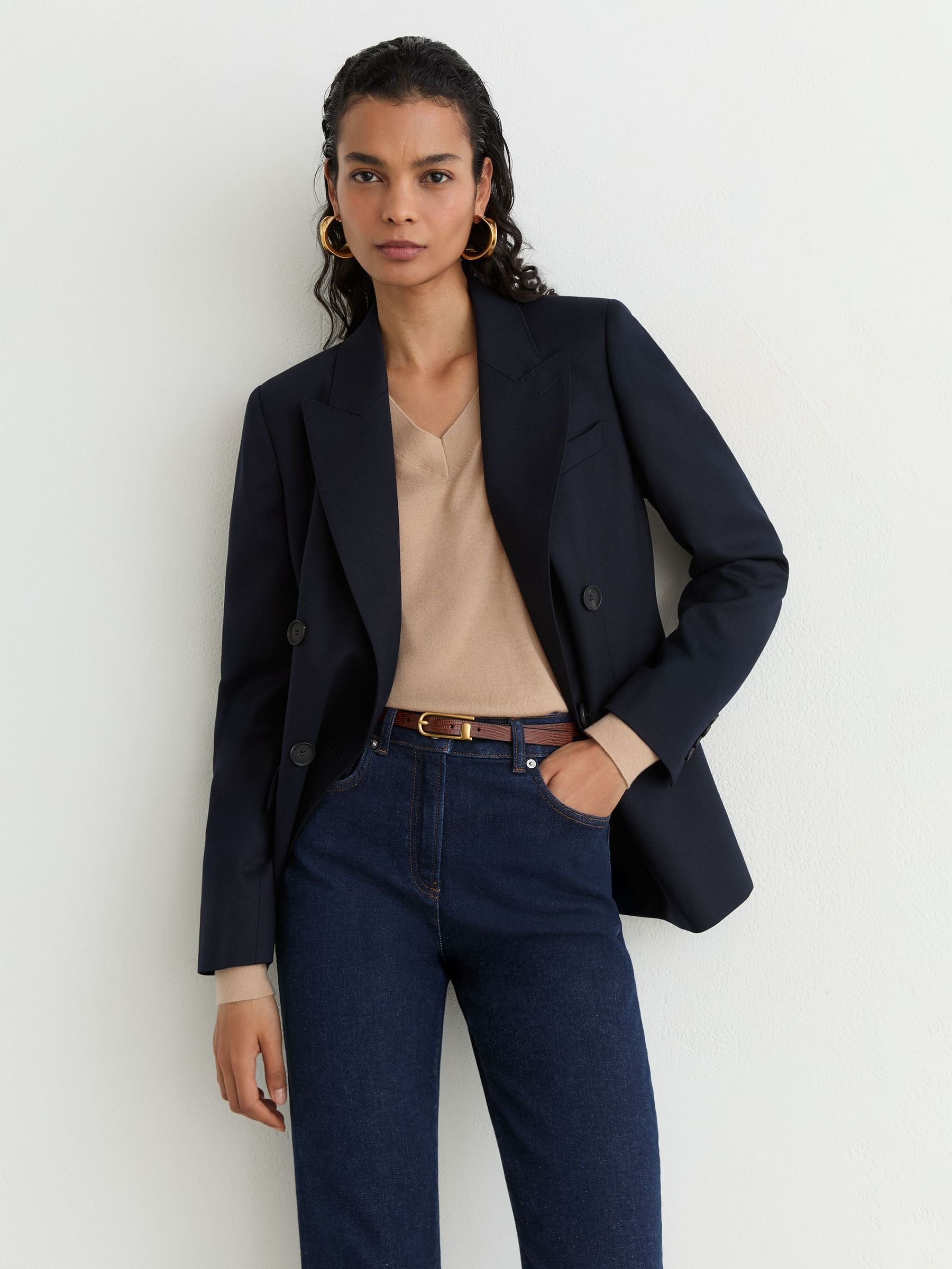 Slim-Leg Mid-Rise Jeans in Dark Blue - Image 4 of 7