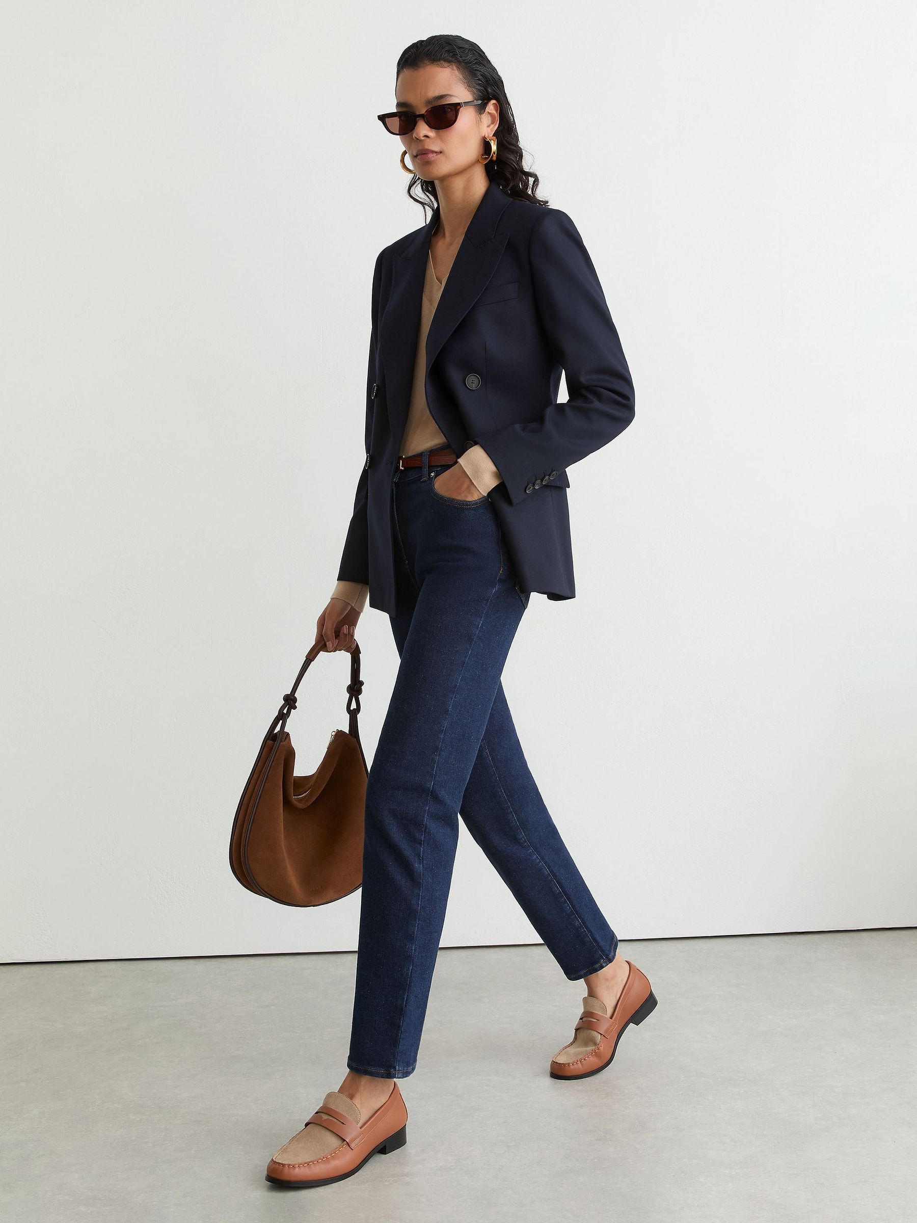 Slim-Leg Mid-Rise Jeans in Dark Blue - Image 8 of 9