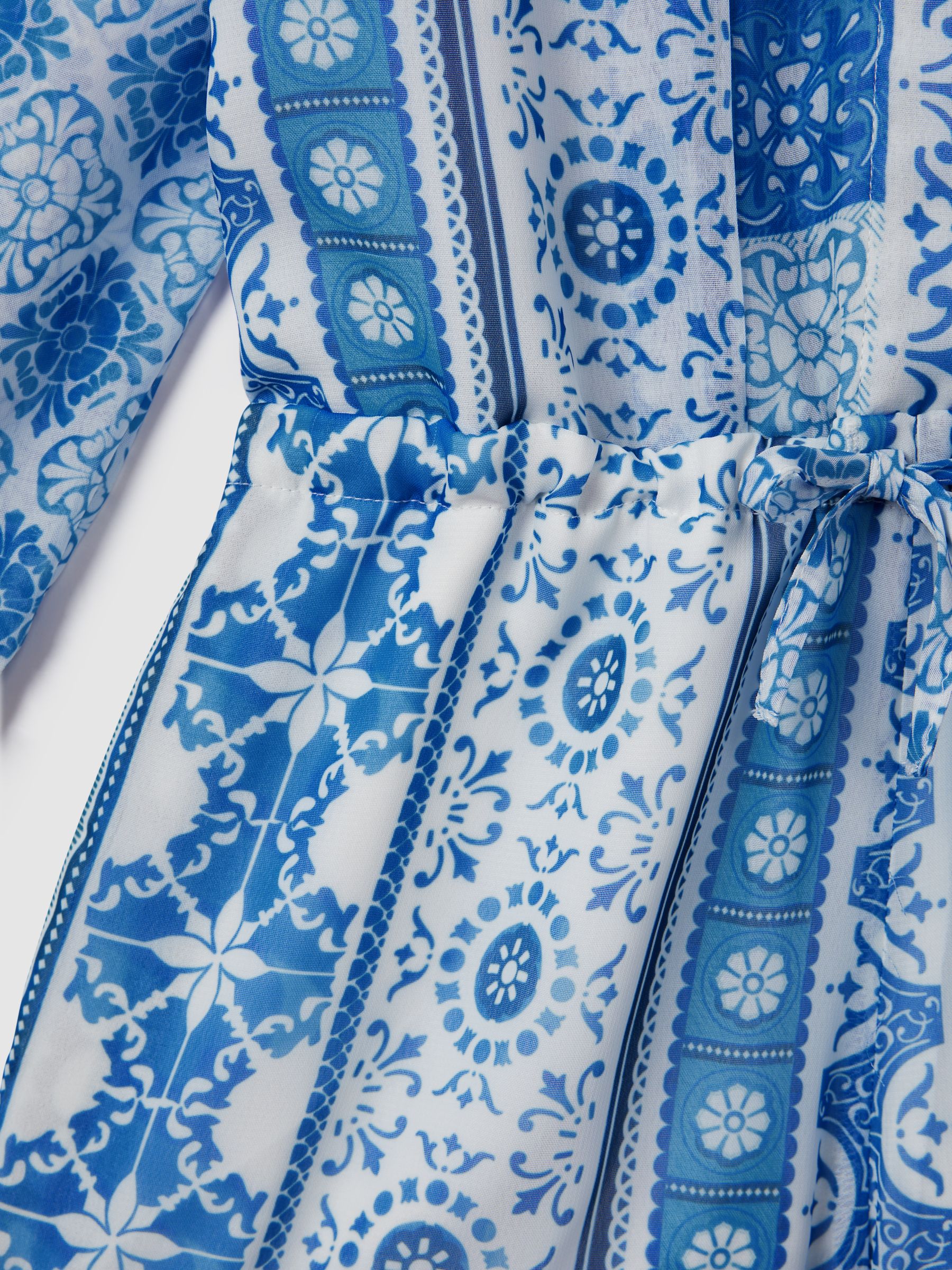 Senior Tile Print Playsuit in Blue Print - Image 4 of 4
