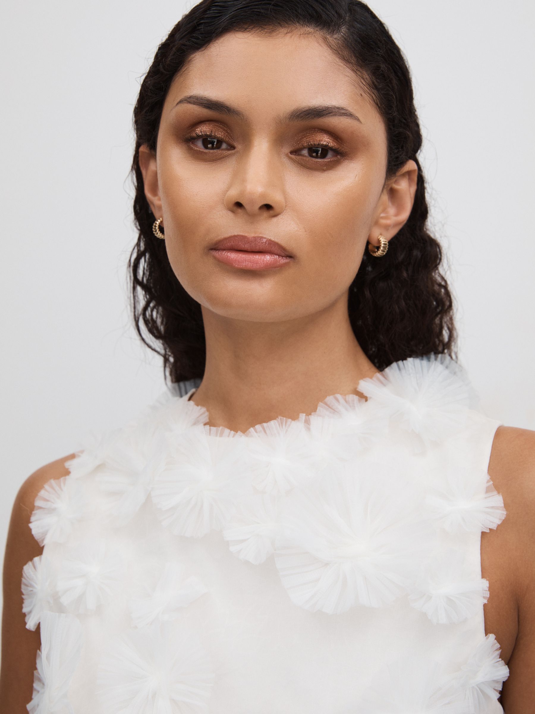 Rachel Gilbert Silk Organza Mini Dress in Ivory - Image 3 of 5