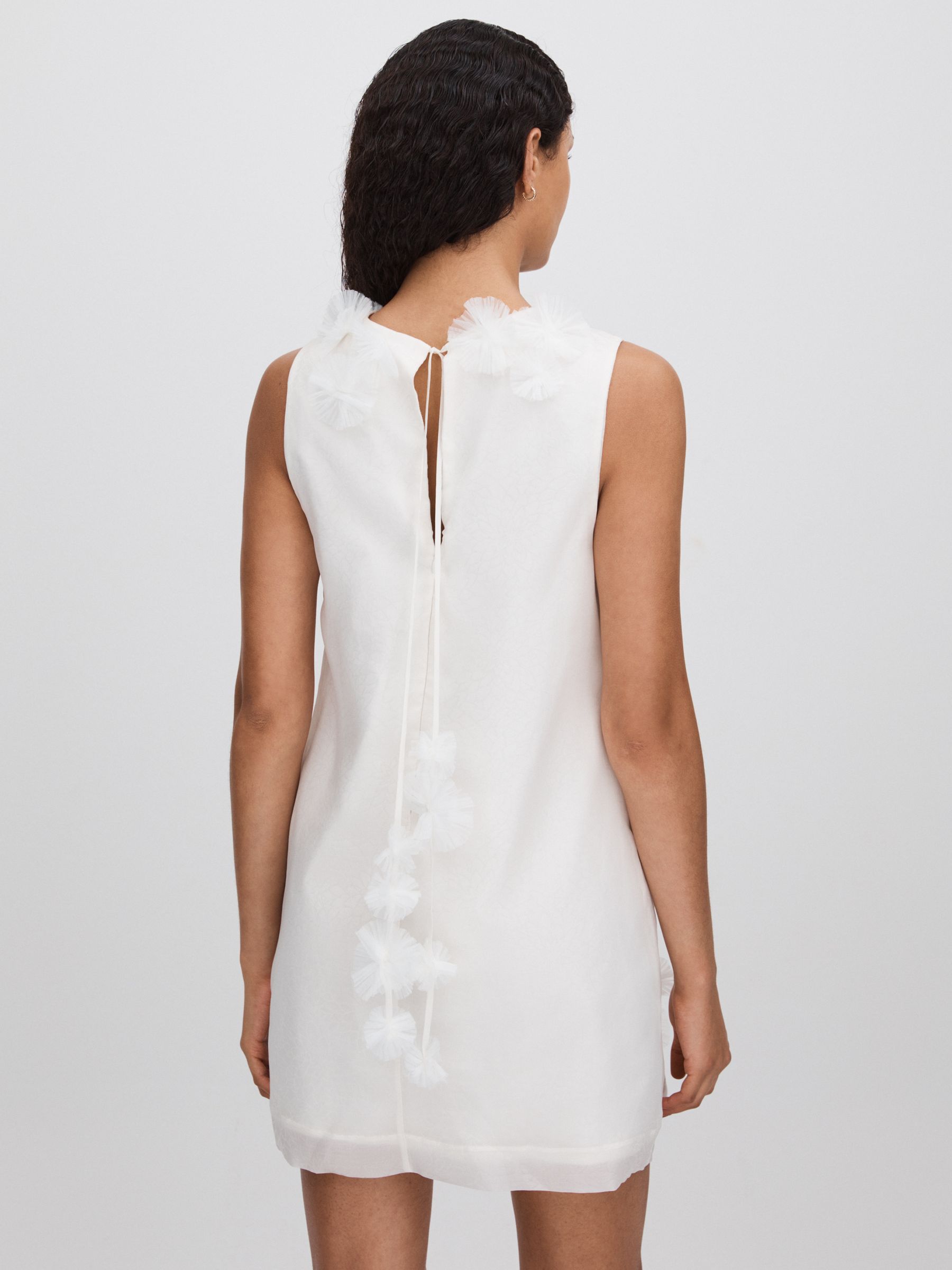 Rachel Gilbert Silk Organza Mini Dress in Ivory - Image 4 of 5