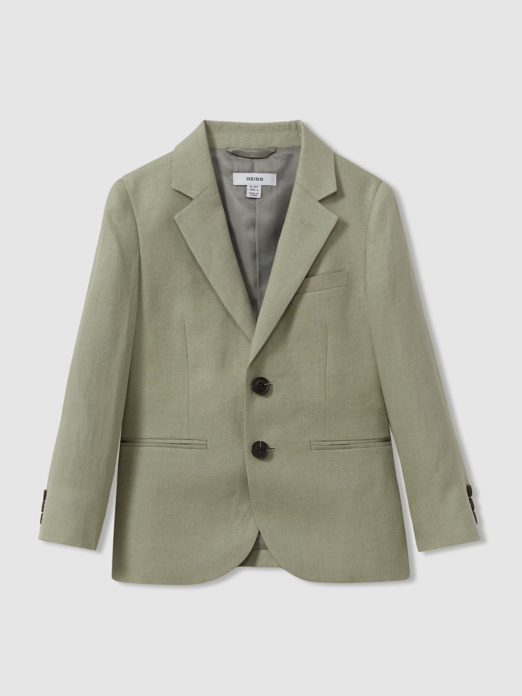 Senior Linen Single Breasted Blazer in Apple - Image 1 of 3