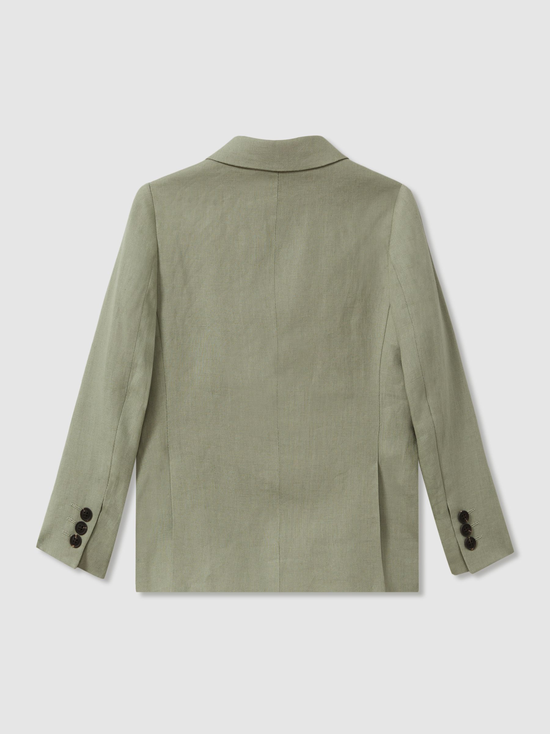 Senior Linen Single Breasted Blazer in Apple - Image 2 of 3