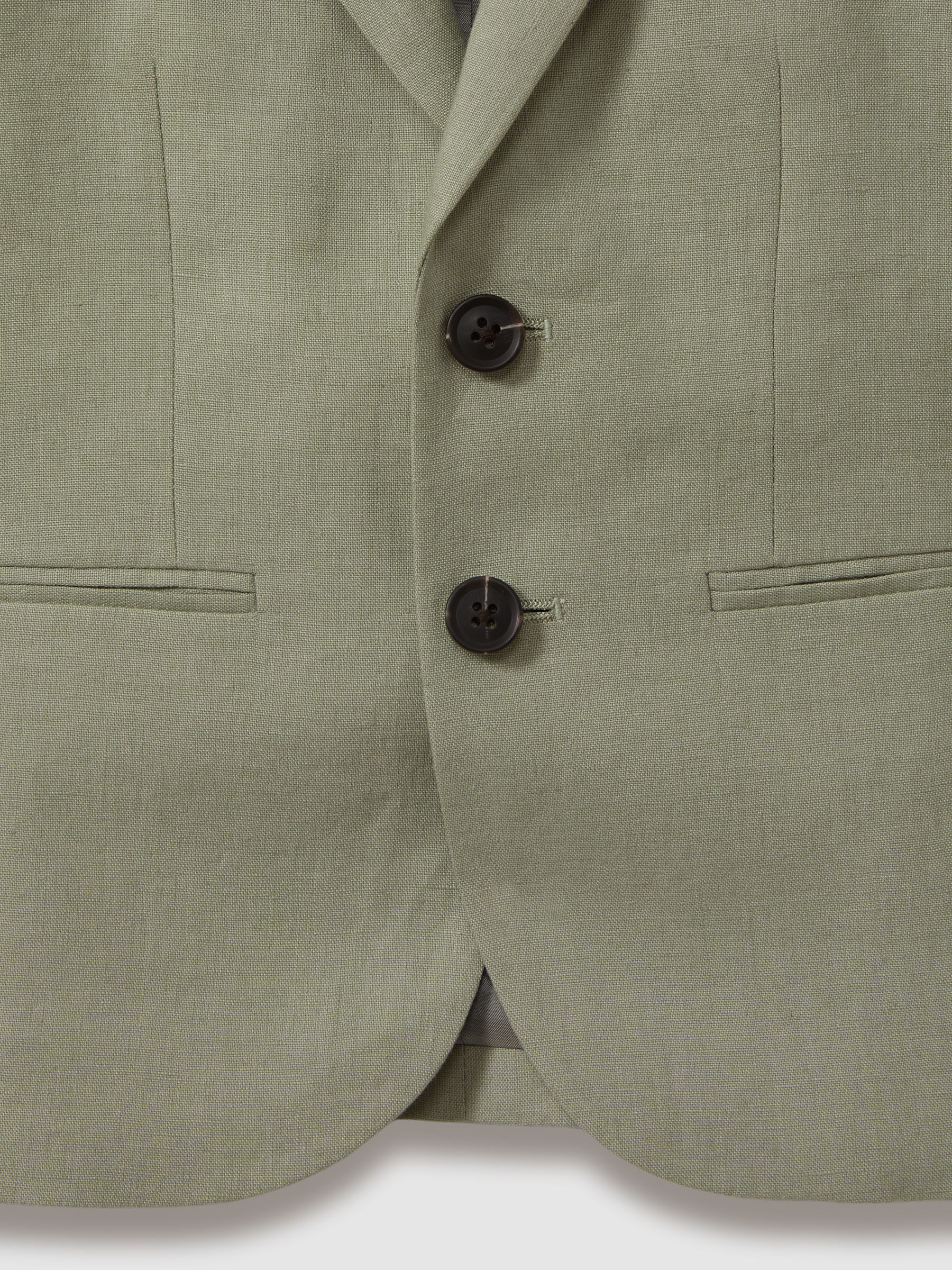 Senior Linen Single Breasted Blazer in Apple - Image 3 of 3