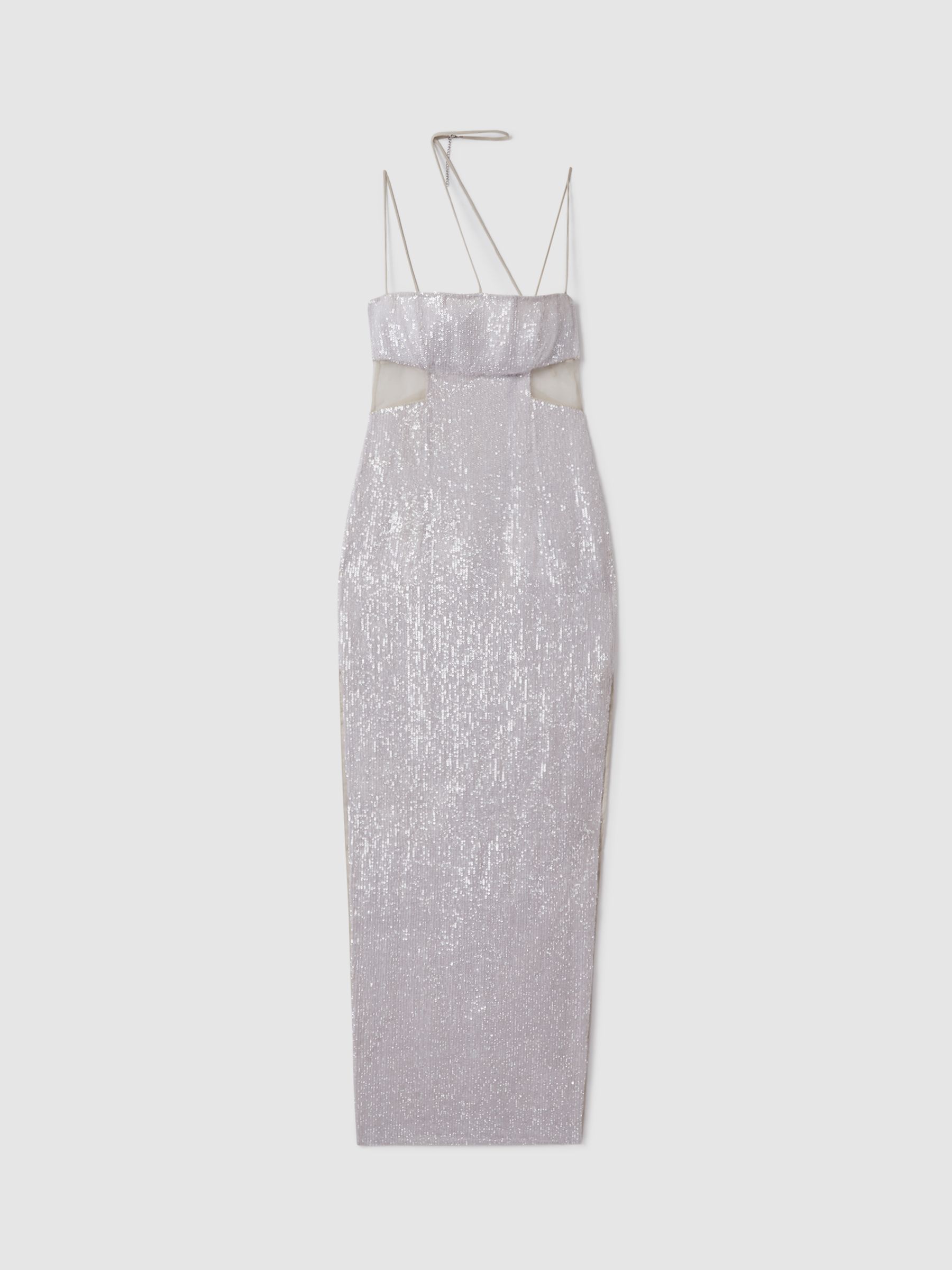 Rachel Gilbert Sequin Cut Out Maxi Dress in White - Image 1 of 5
