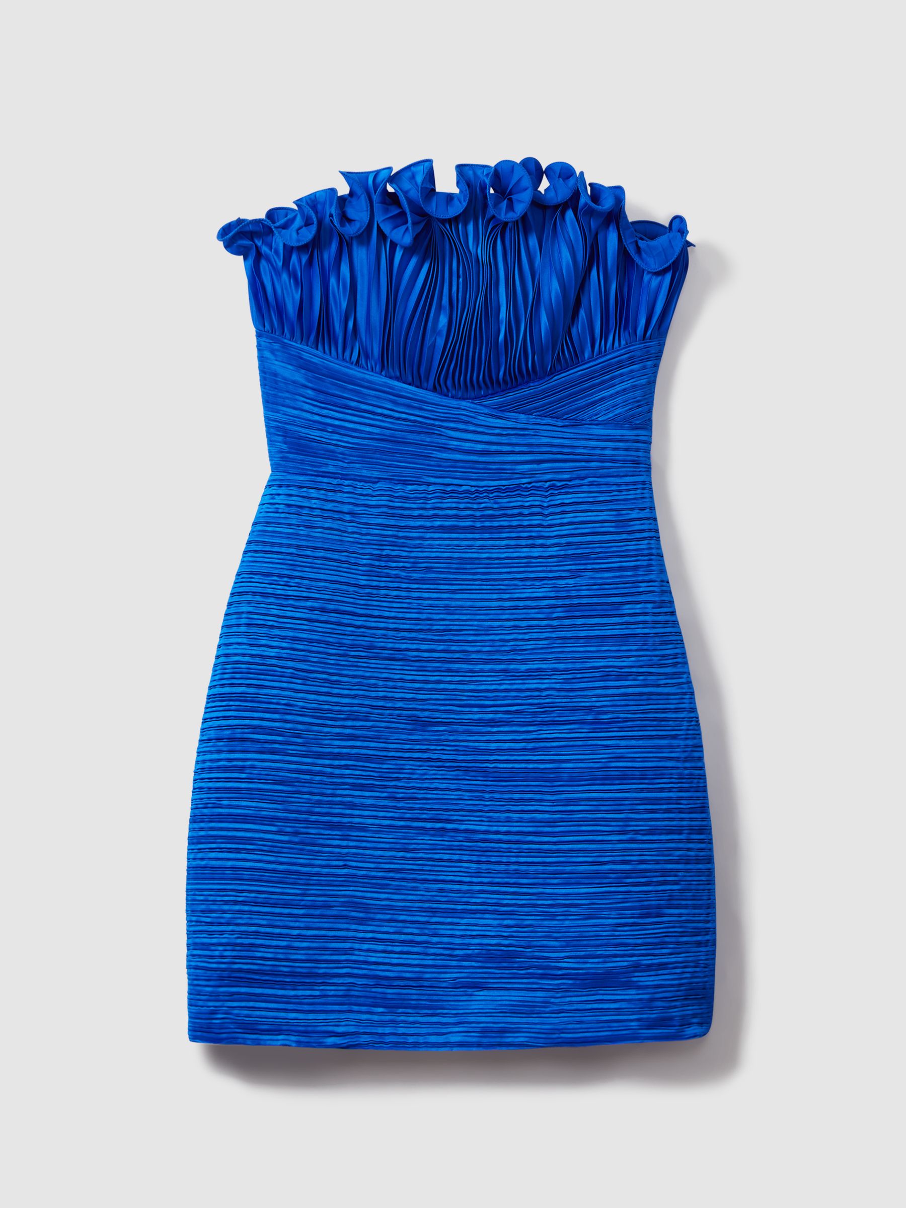 Amur Strapless Ruffle Mini Dress in Dark Blue - Image 2 of 5