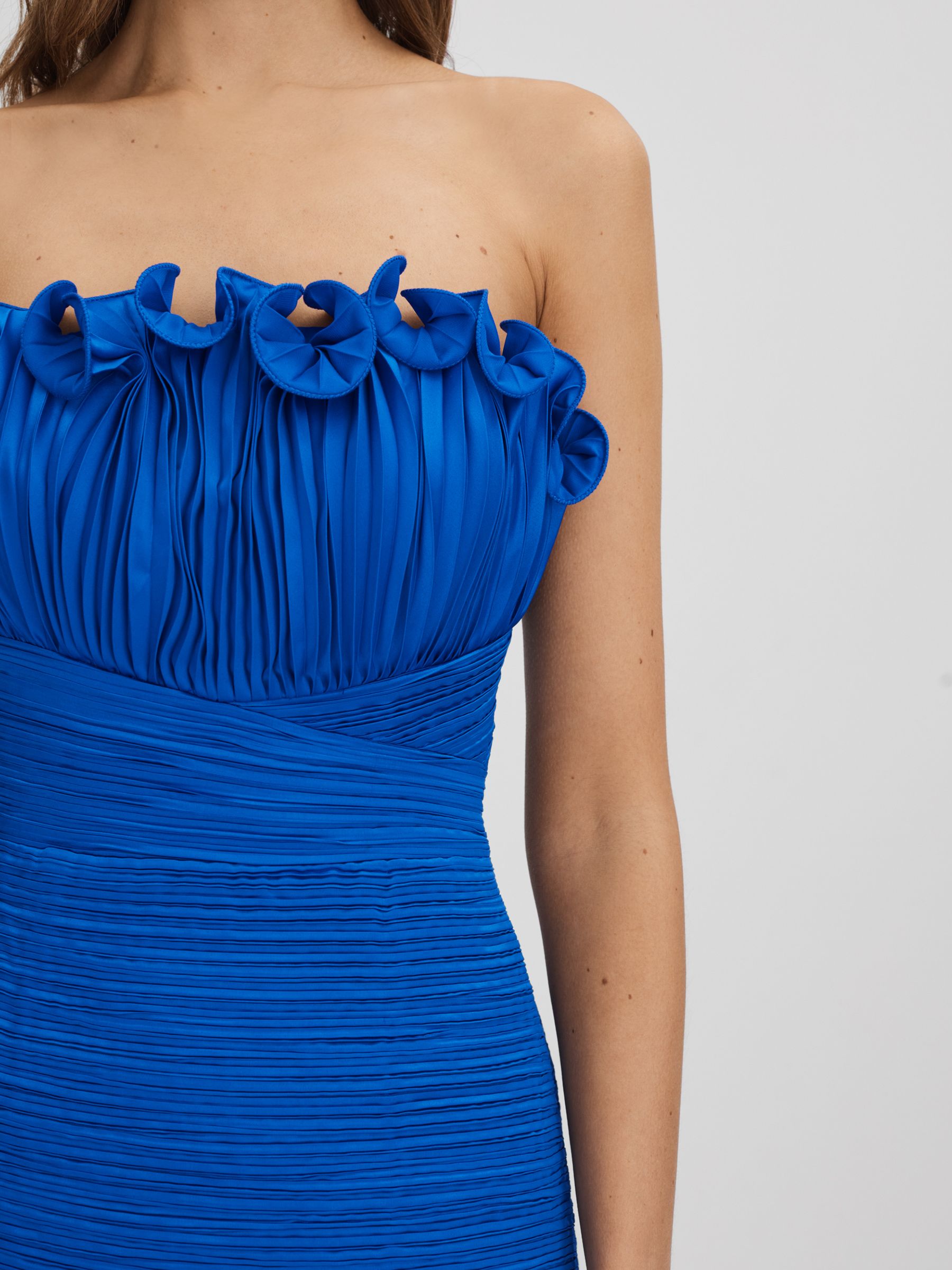 Amur Strapless Ruffle Mini Dress in Dark Blue - Image 3 of 5