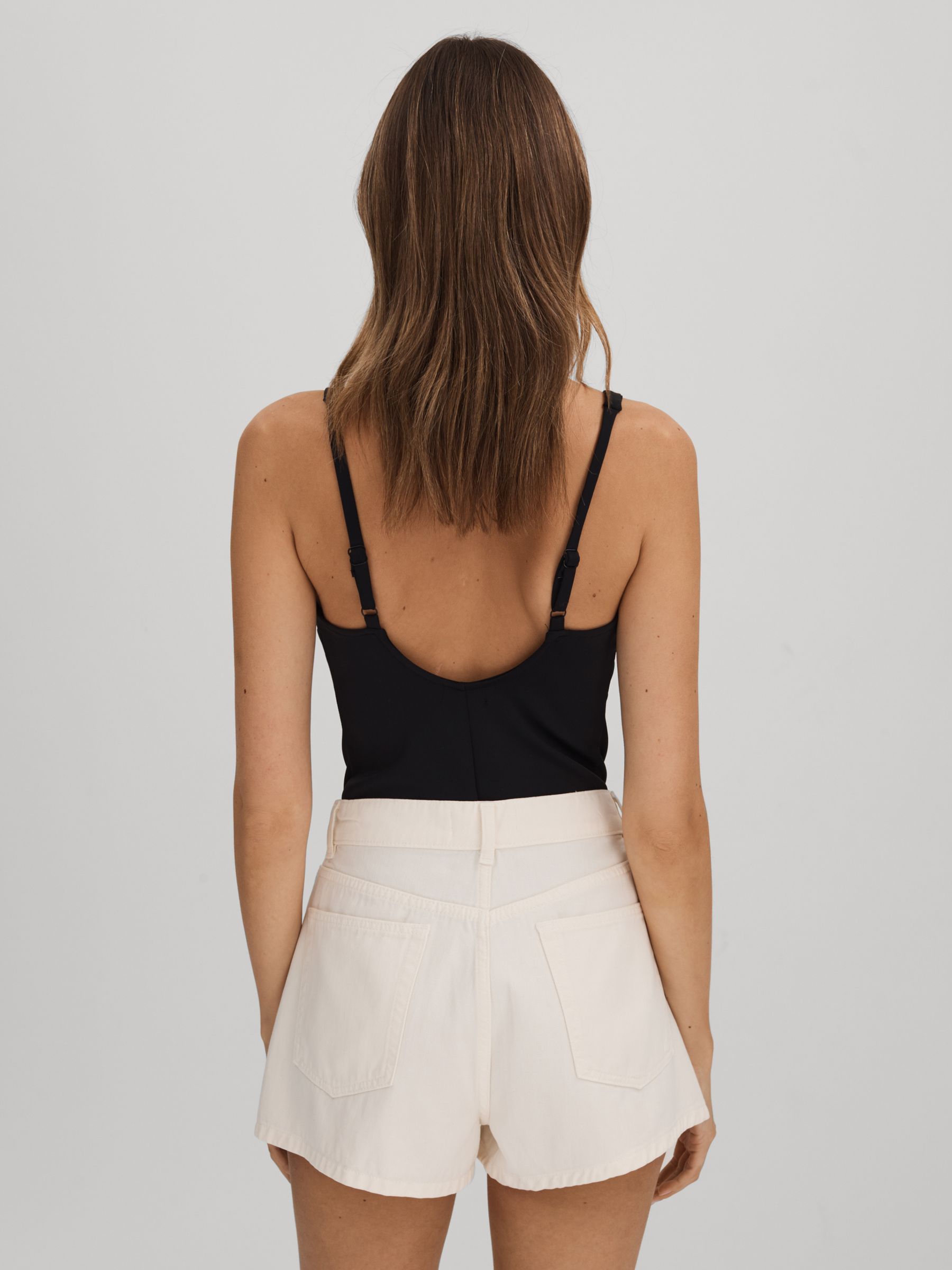 Good American Scuba V-Neck Bodysuit in Black - Image 4 of 5