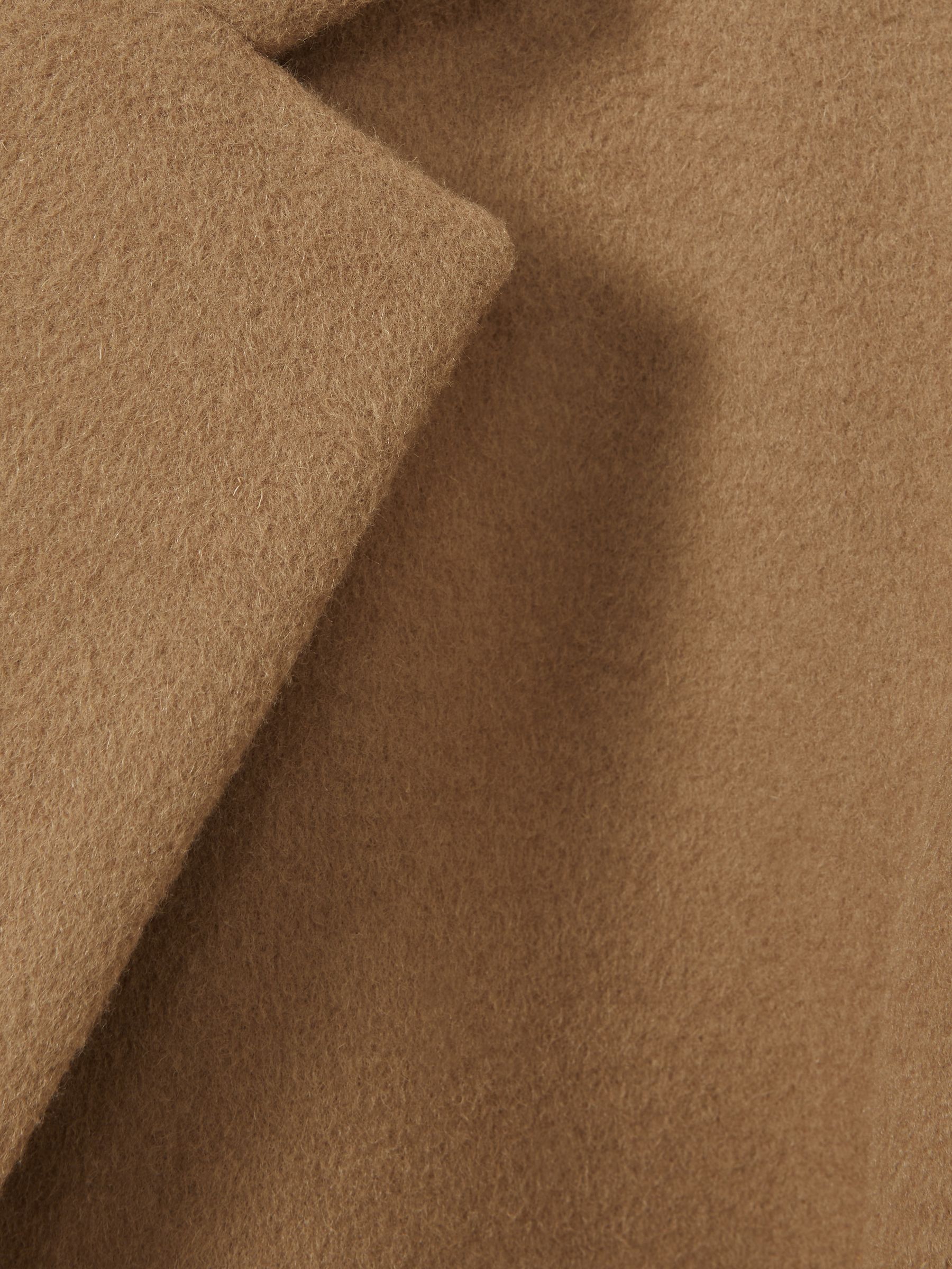 Wool Blend Single Breasted Epsom Overcoat in Camel - Image 6 of 6