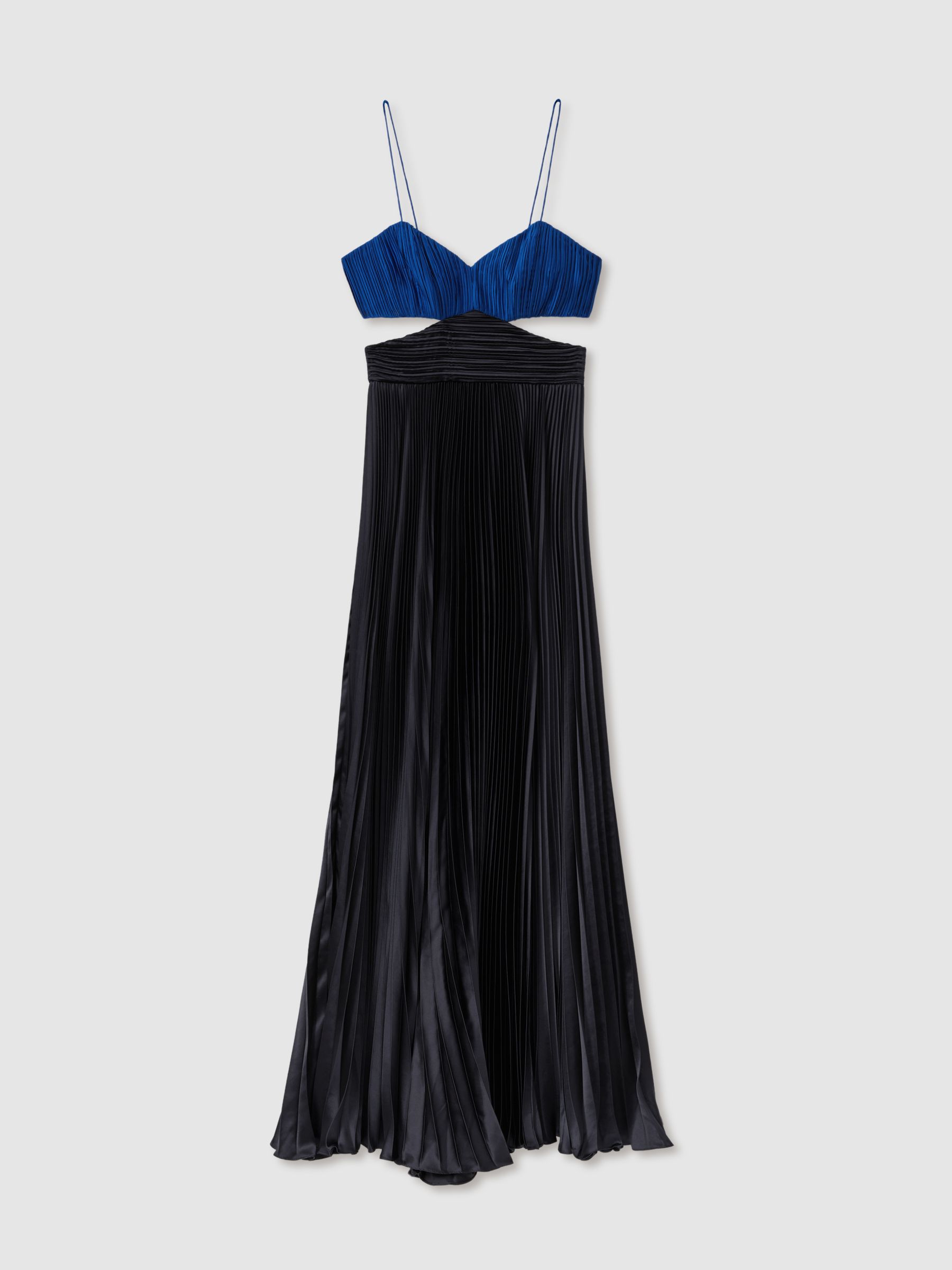 Elodie Navy Amur Pleated Cut-Out Maxi Dress - Image 3 of 5