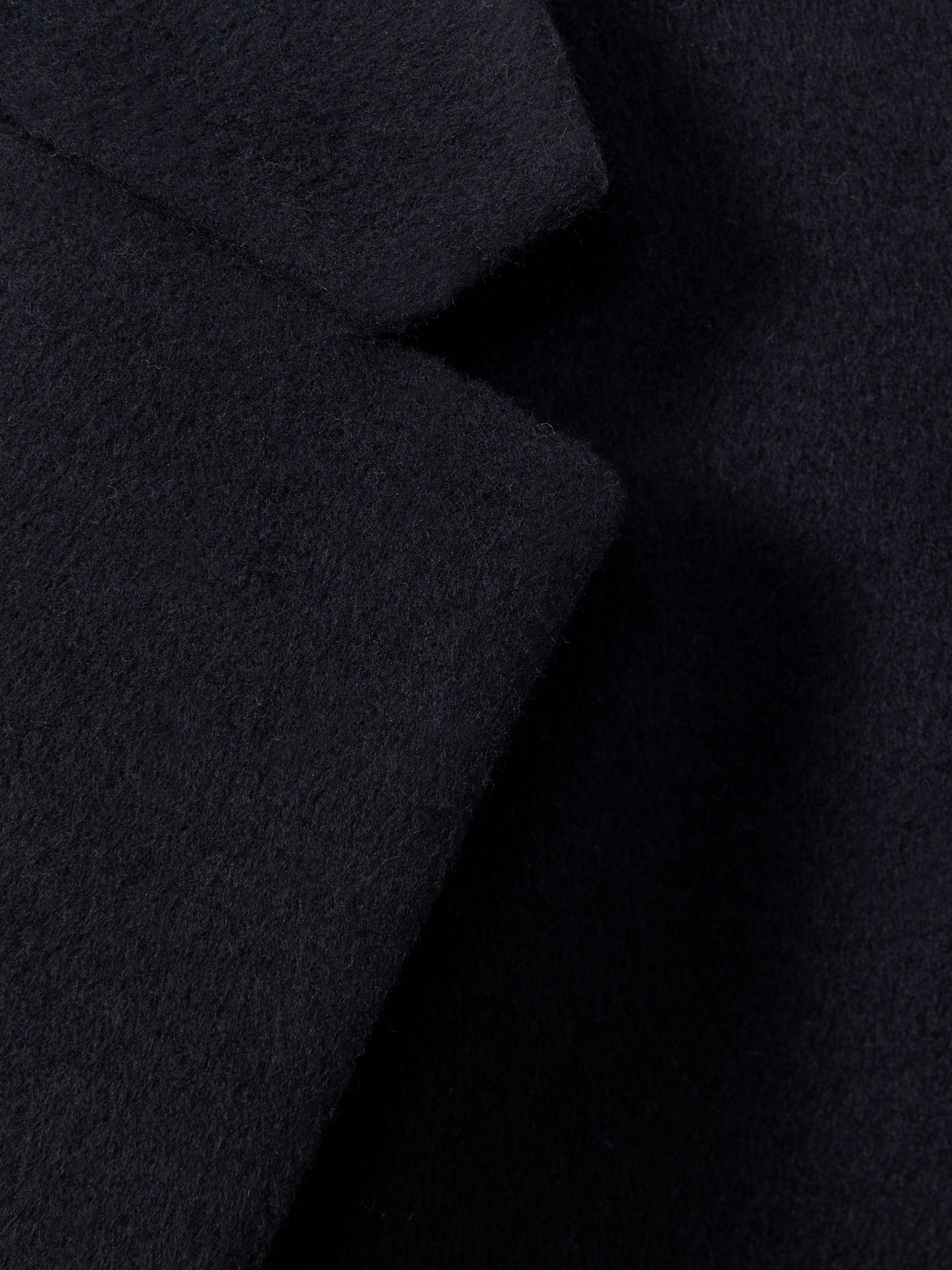 Wool Blend Single Breasted Epsom Overcoat in Navy - image 3