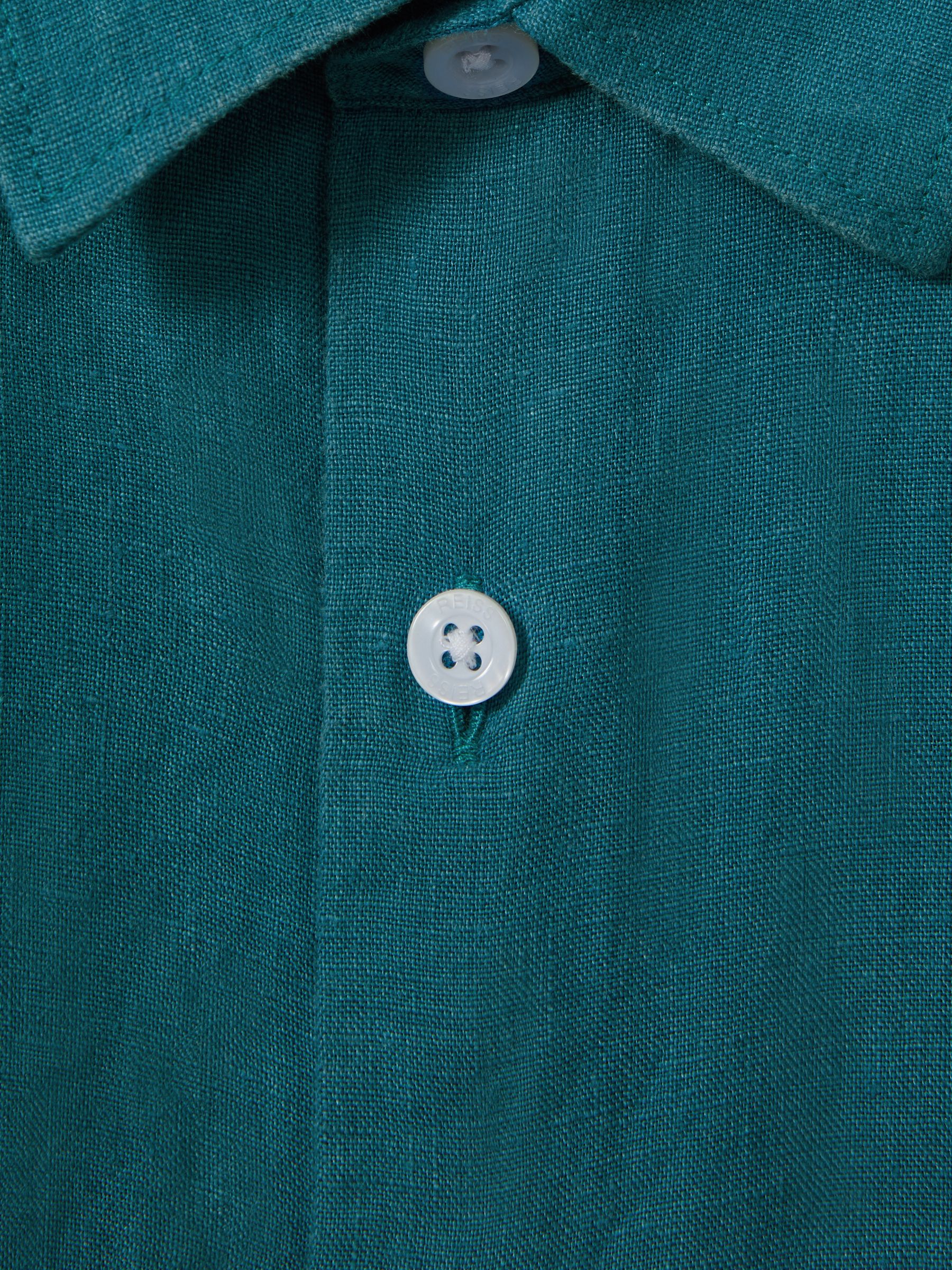 3-9 yrs Short Sleeve Linen Shirt in Seafoam - Image 4 of 4