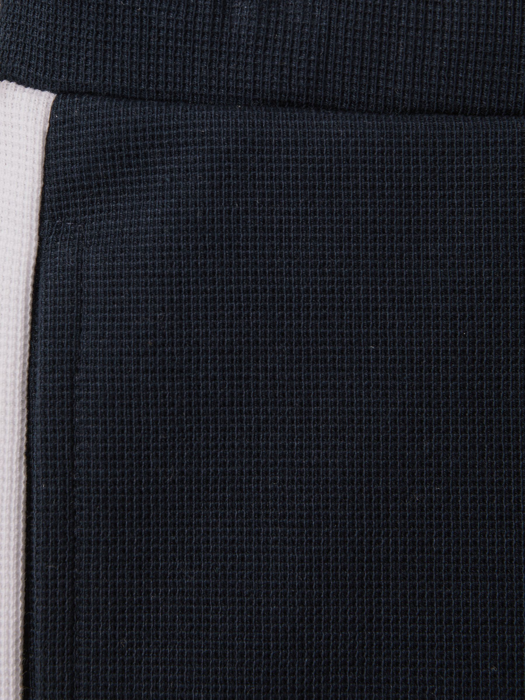 9-13 yrs Textured Cotton Drawstring Shorts in Navy/White - Image 4 of 4