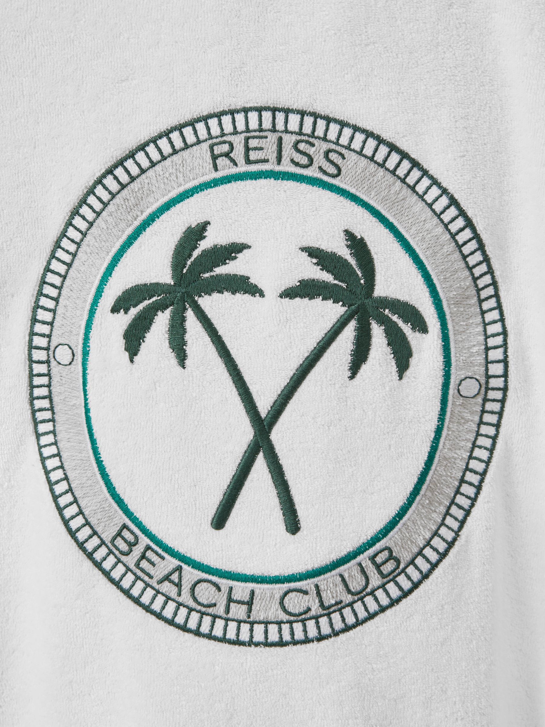 Cotton Blend Hooded Poncho in White - Image 4 of 4