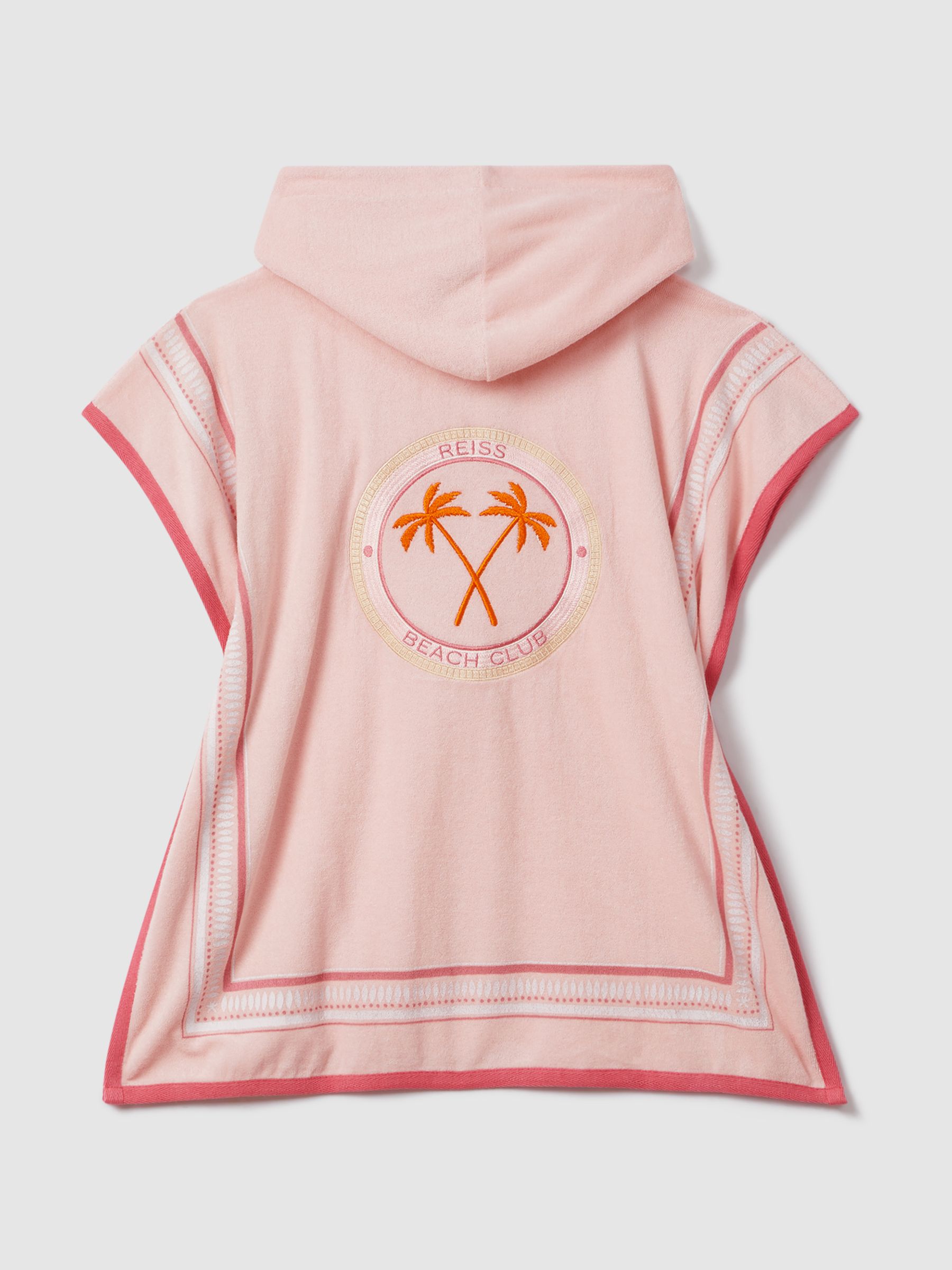 4-9 yrs Hooded Motif Poncho in Pink Print - Image 1 of 3