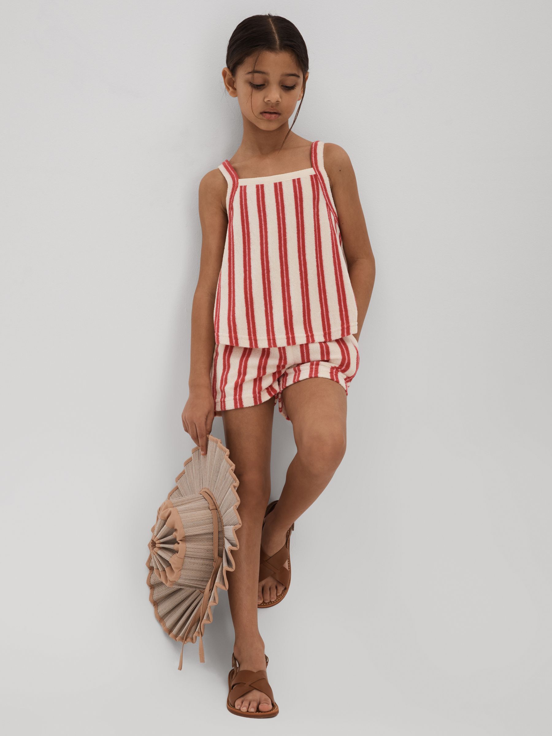 Teen Towelling Vest and Shorts Set in Pink - Image 2 of 5