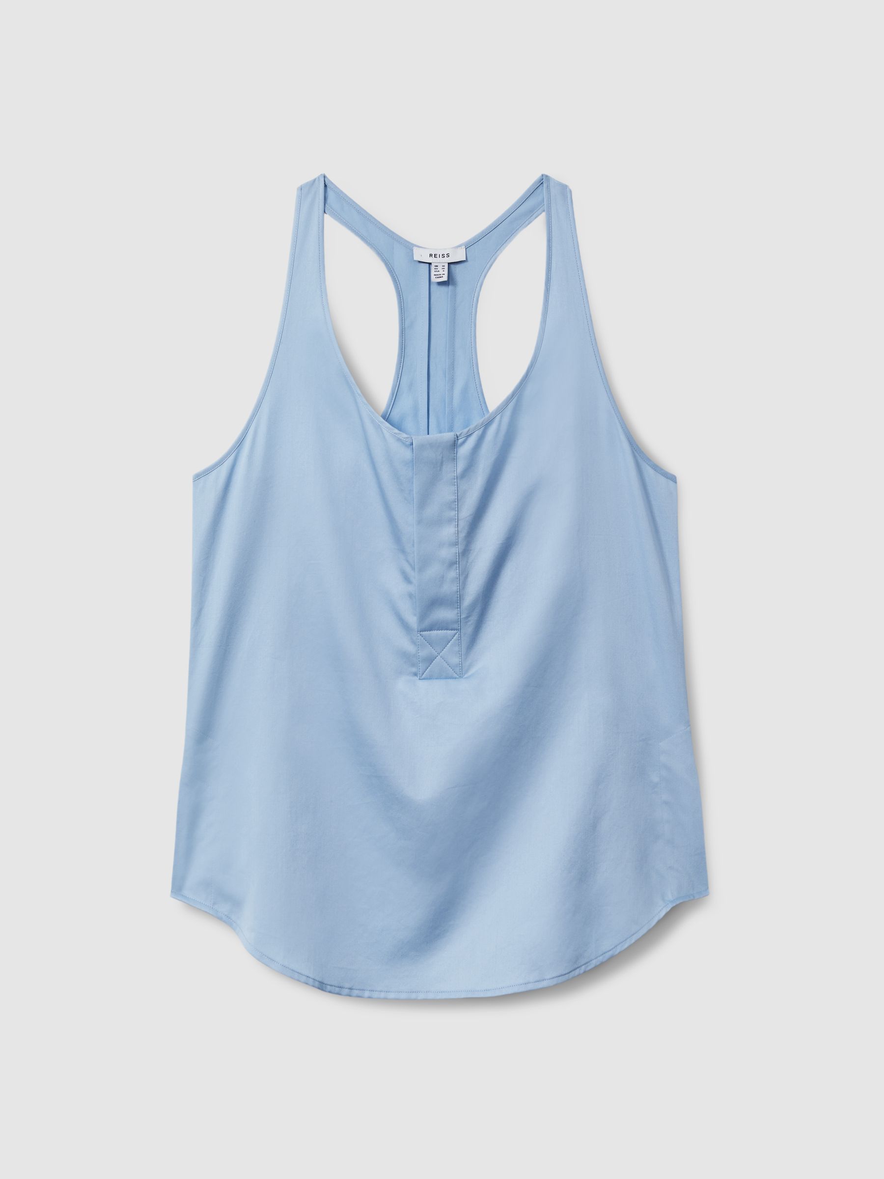 Relaxed Cotton Scoop Neck Vest in Blue - Image 2 of 6