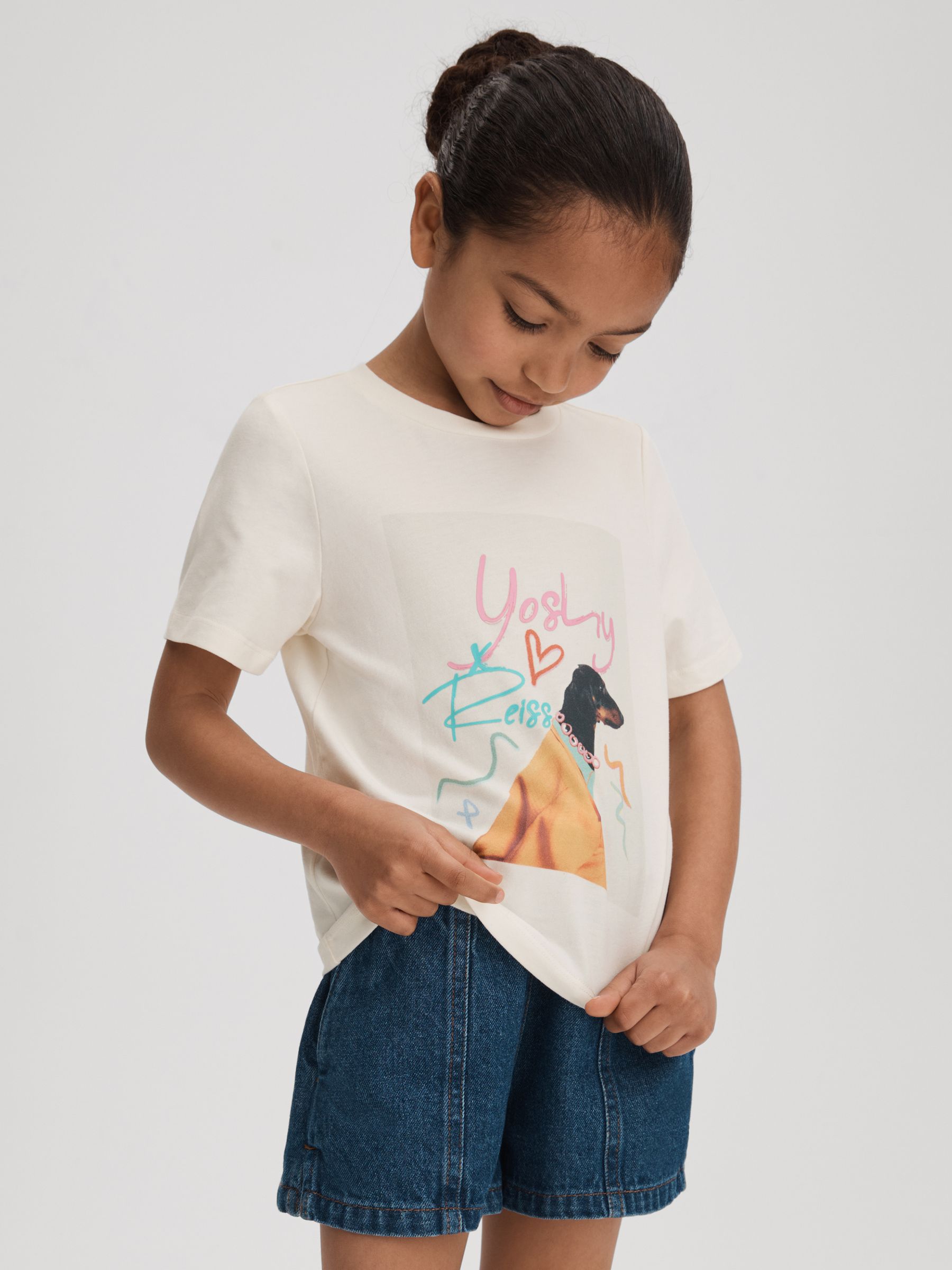 9-13 yrs Cotton Print T-Shirt in Multi - Image 1 of 4