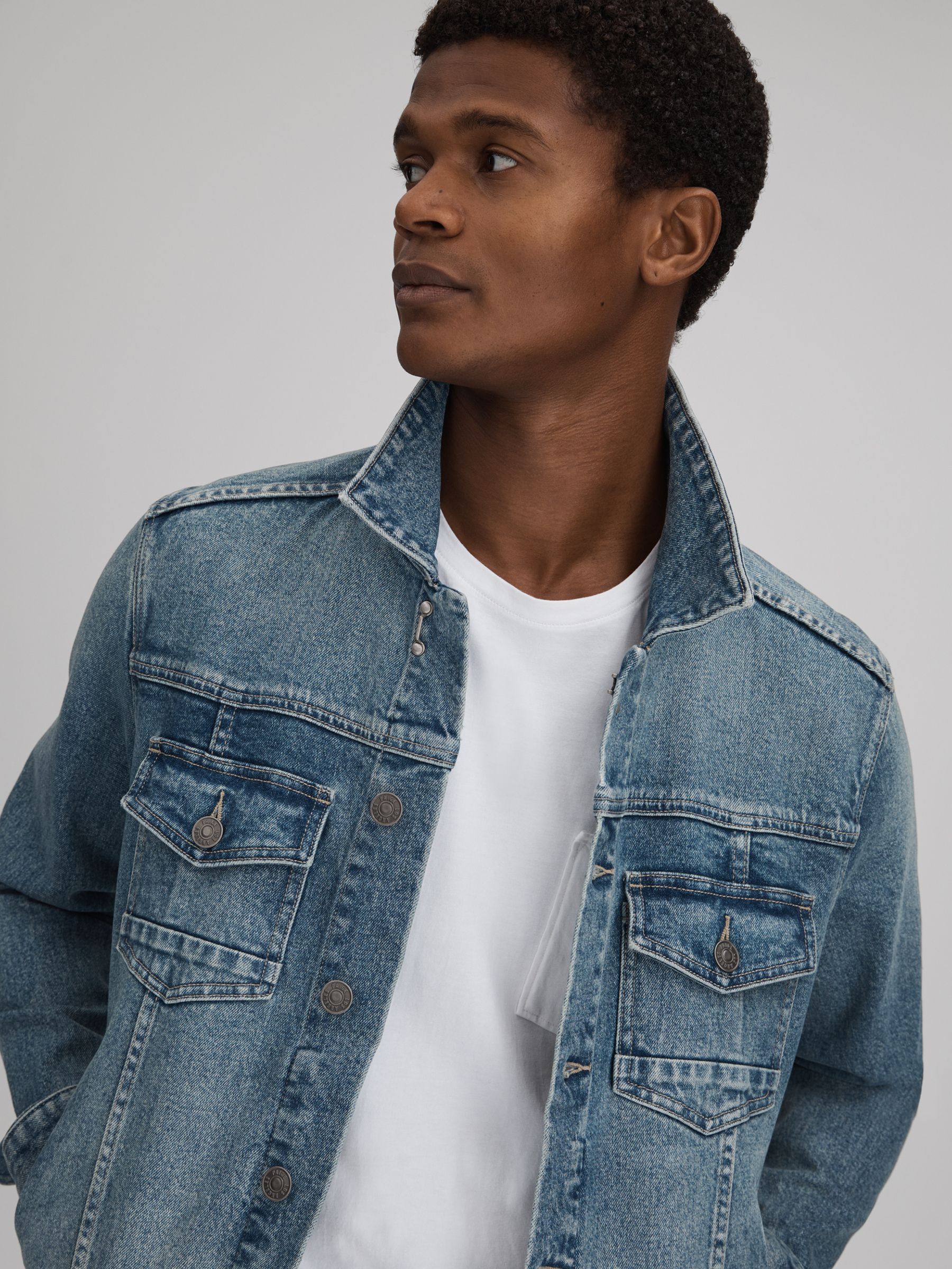 Paige Jacket in Denim Blue - Image 1 of 6