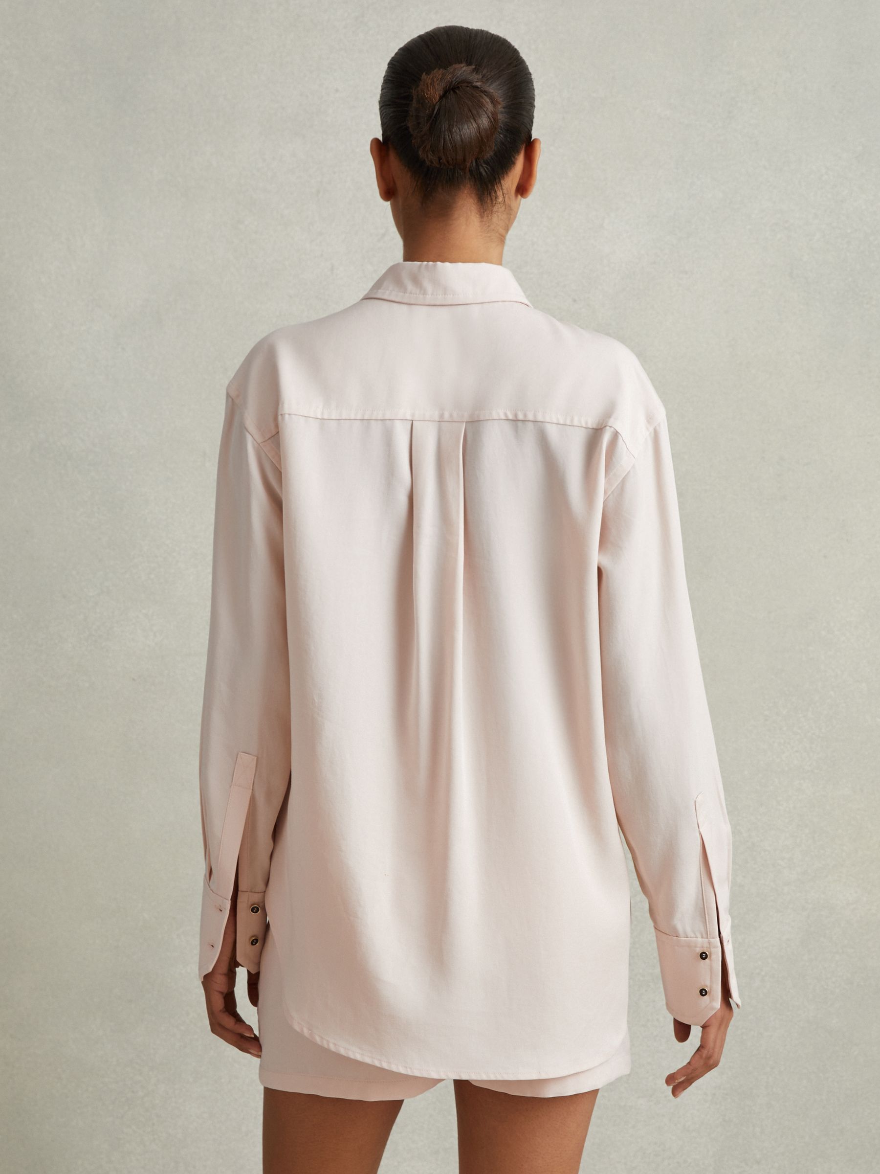 Lyocell Button Through Shirt in Nude - Image 4 of 5