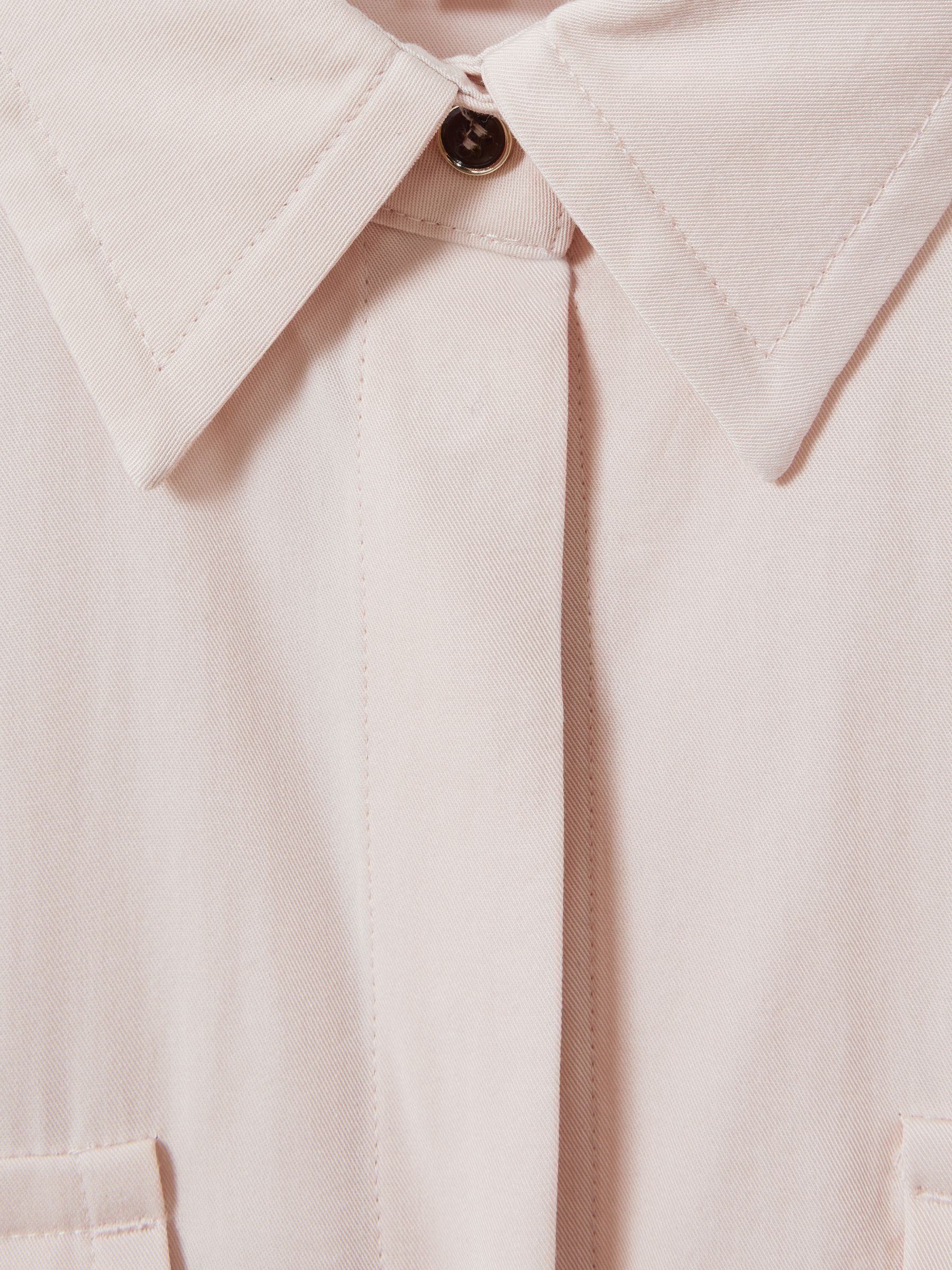 Lyocell Button Through Shirt in Nude - Image 5 of 5