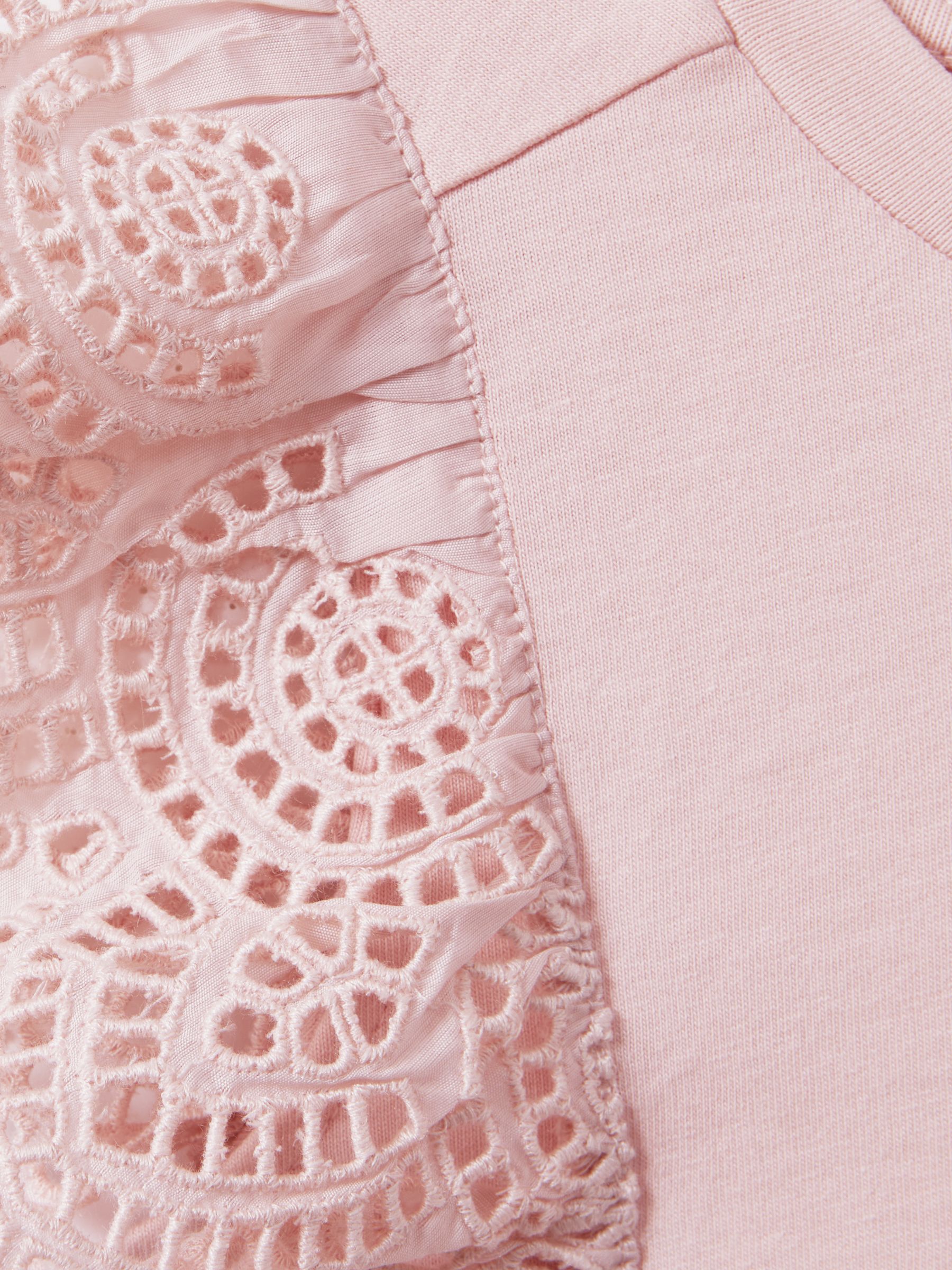 4-9 yrs Cotton Broderie Top in Pink - Image 4 of 4