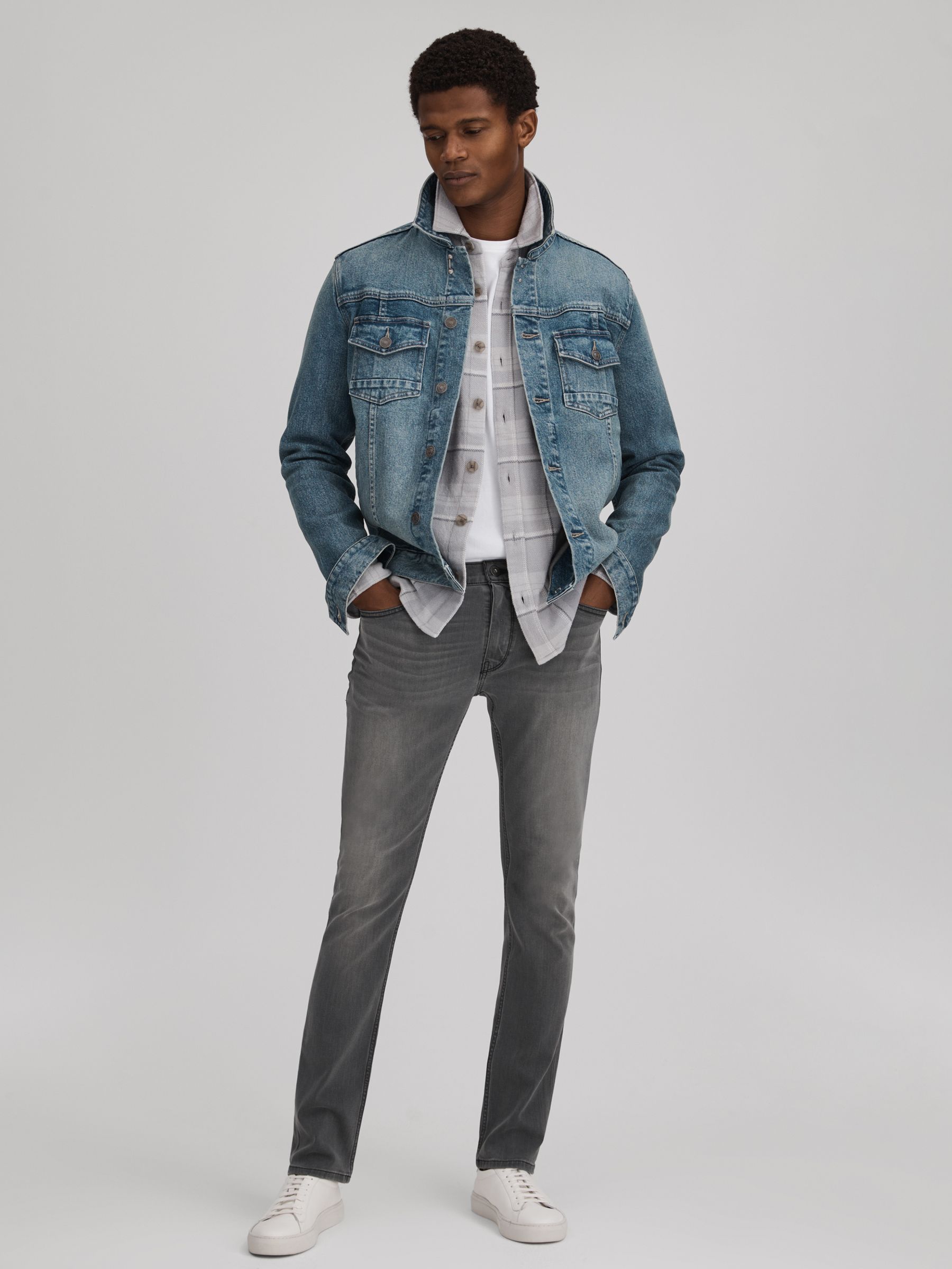 Paige Slim-Fit Stretch Jeans in Jimson Grey - Image 3 of 6