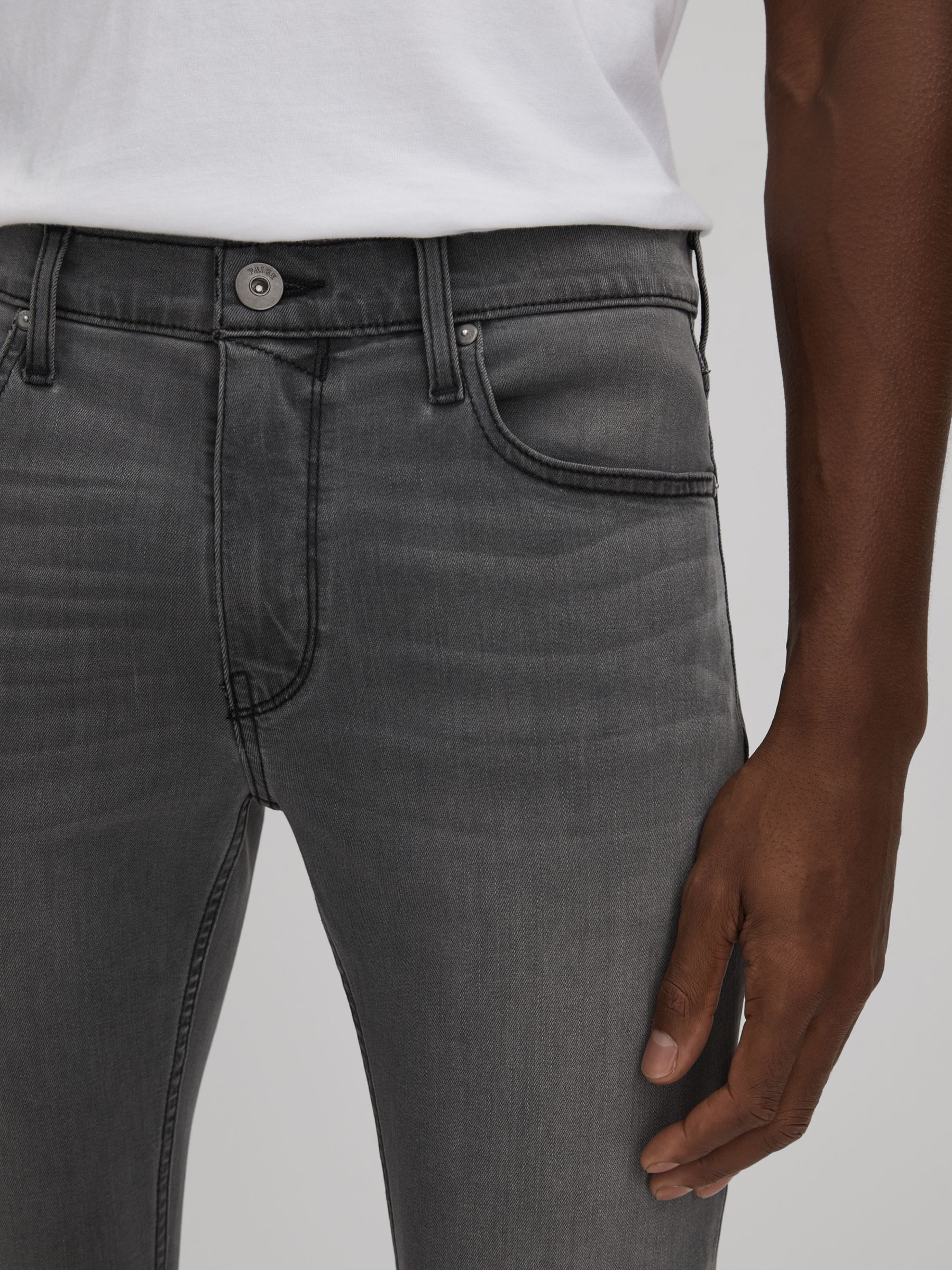 Paige Slim-Fit Stretch Jeans in Jimson Grey - Image 4 of 6