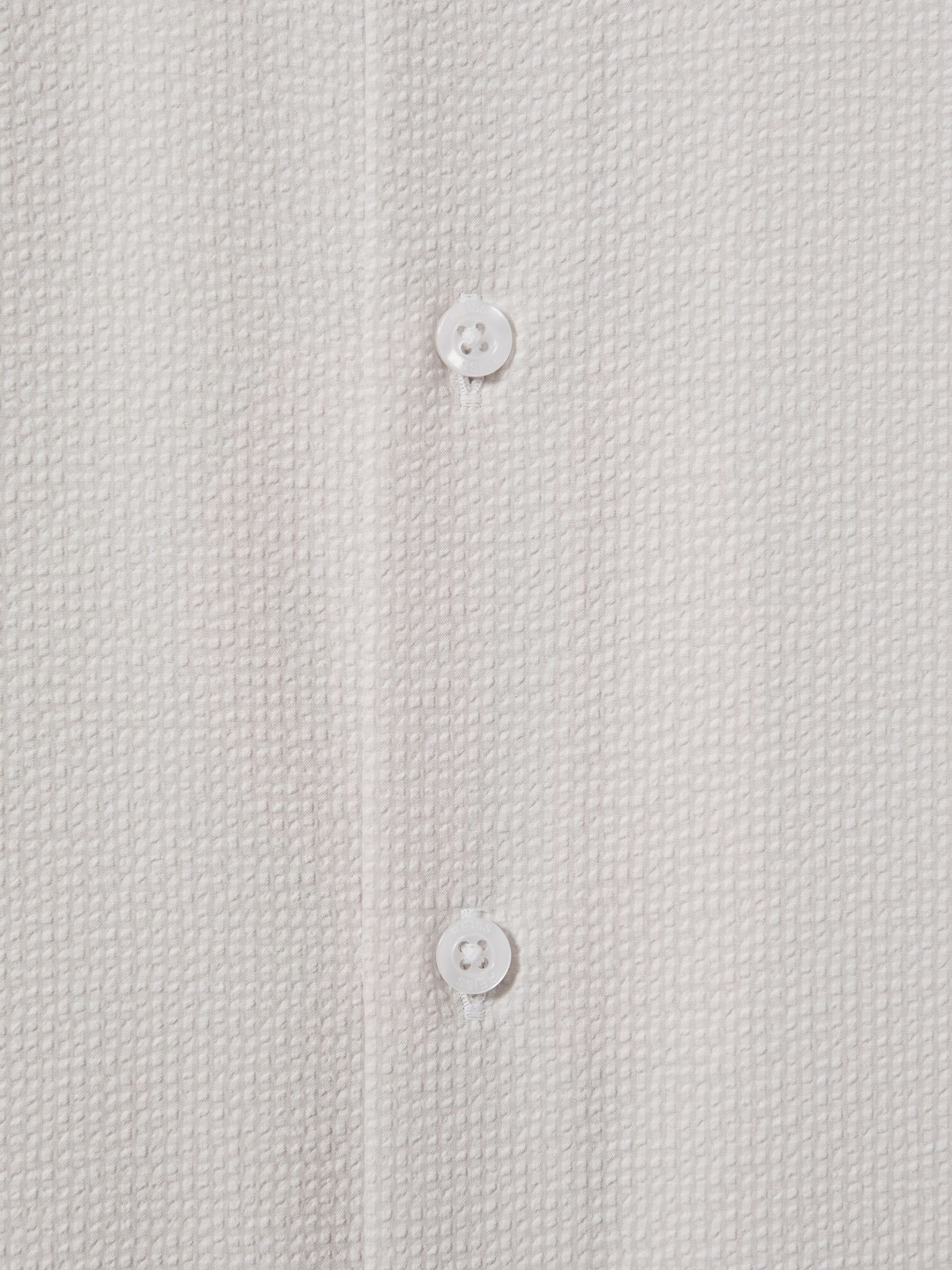 Textured Cutaway Collar Shirt in Stone - Image 6 of 6