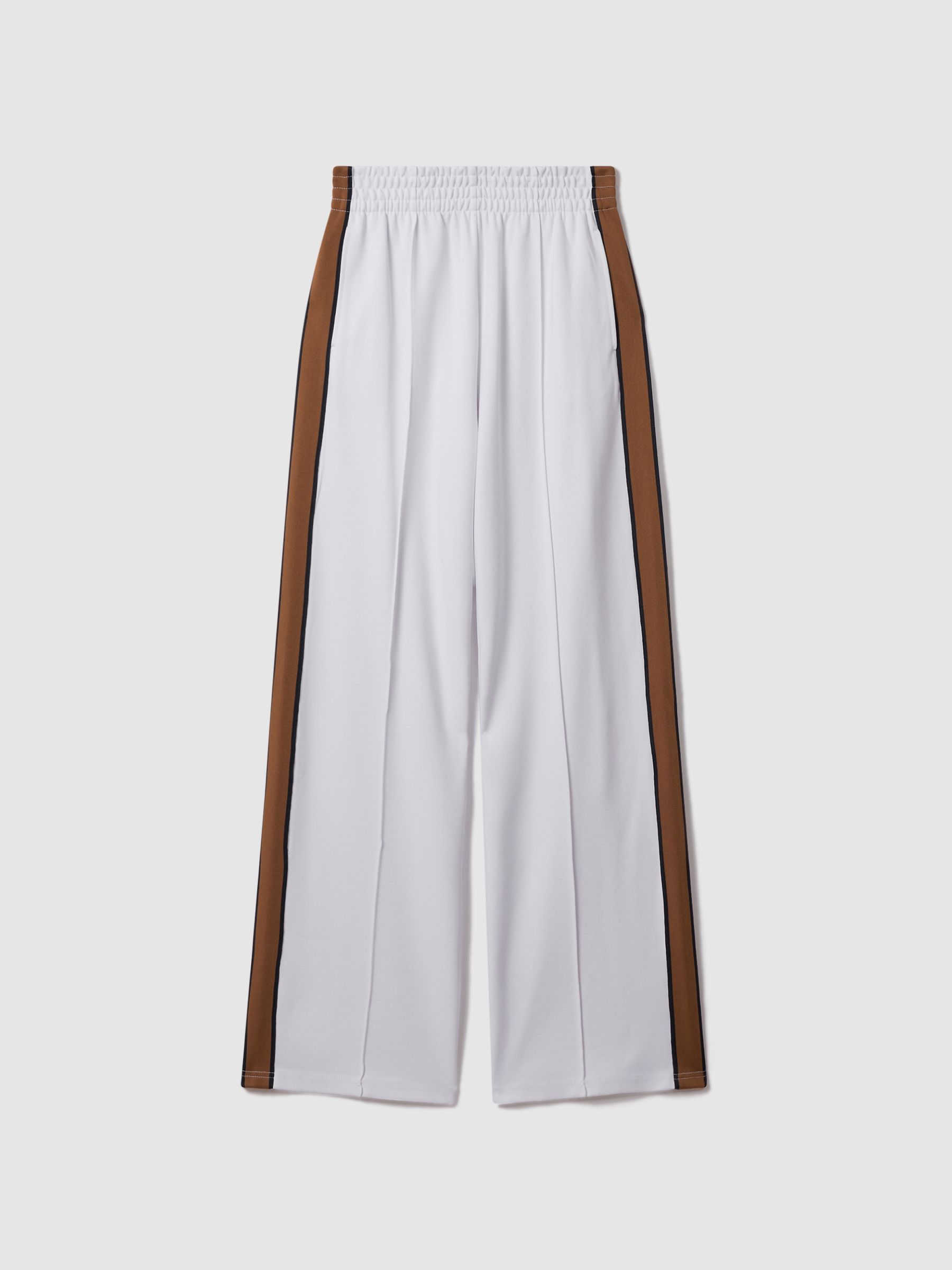 The Upside Elasticated Waist Side Stripe Joggers in White - Image 2 of 5