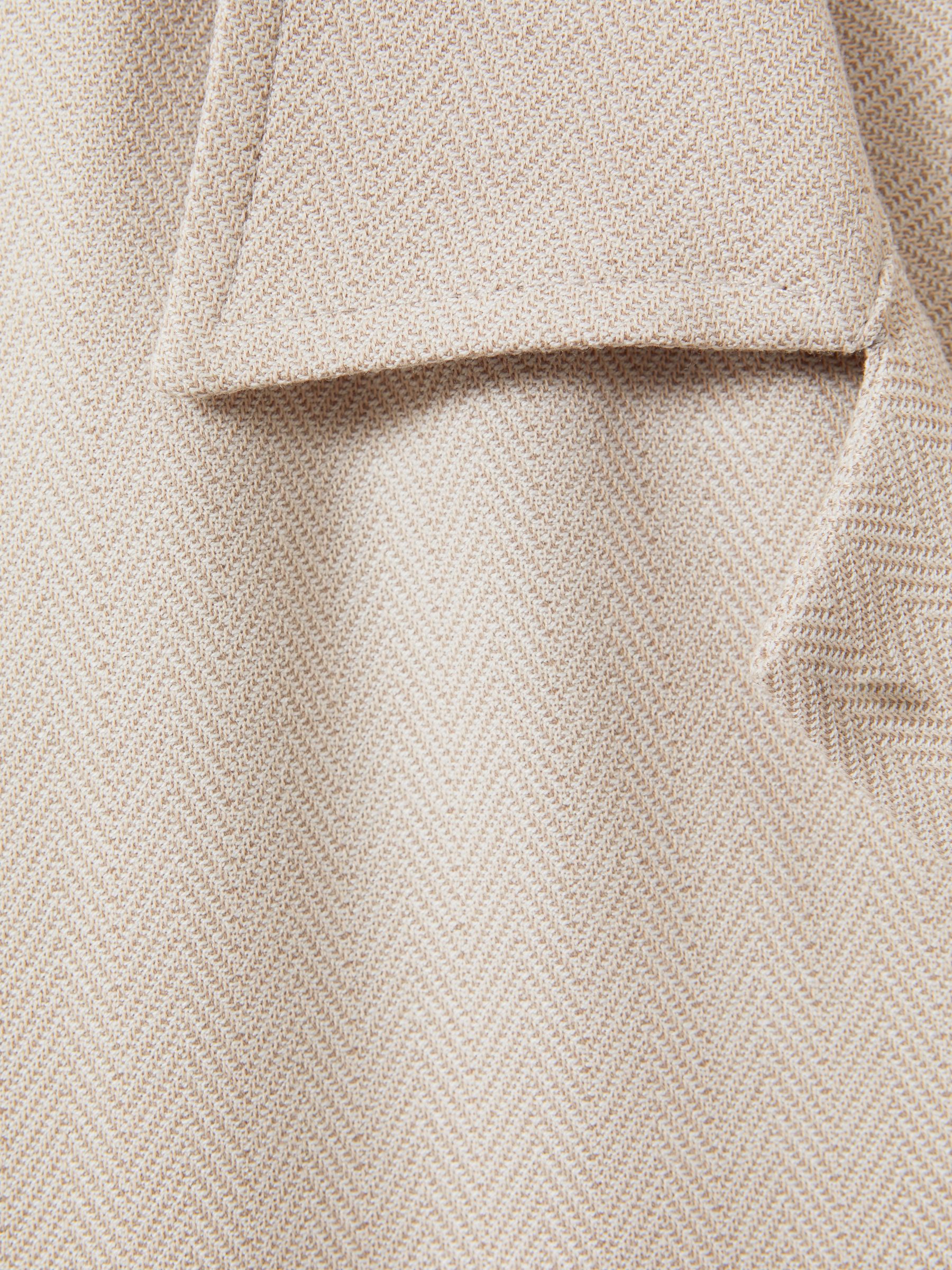Herringbone Cuban Collar Shirt in Stone - Image 6 of 8