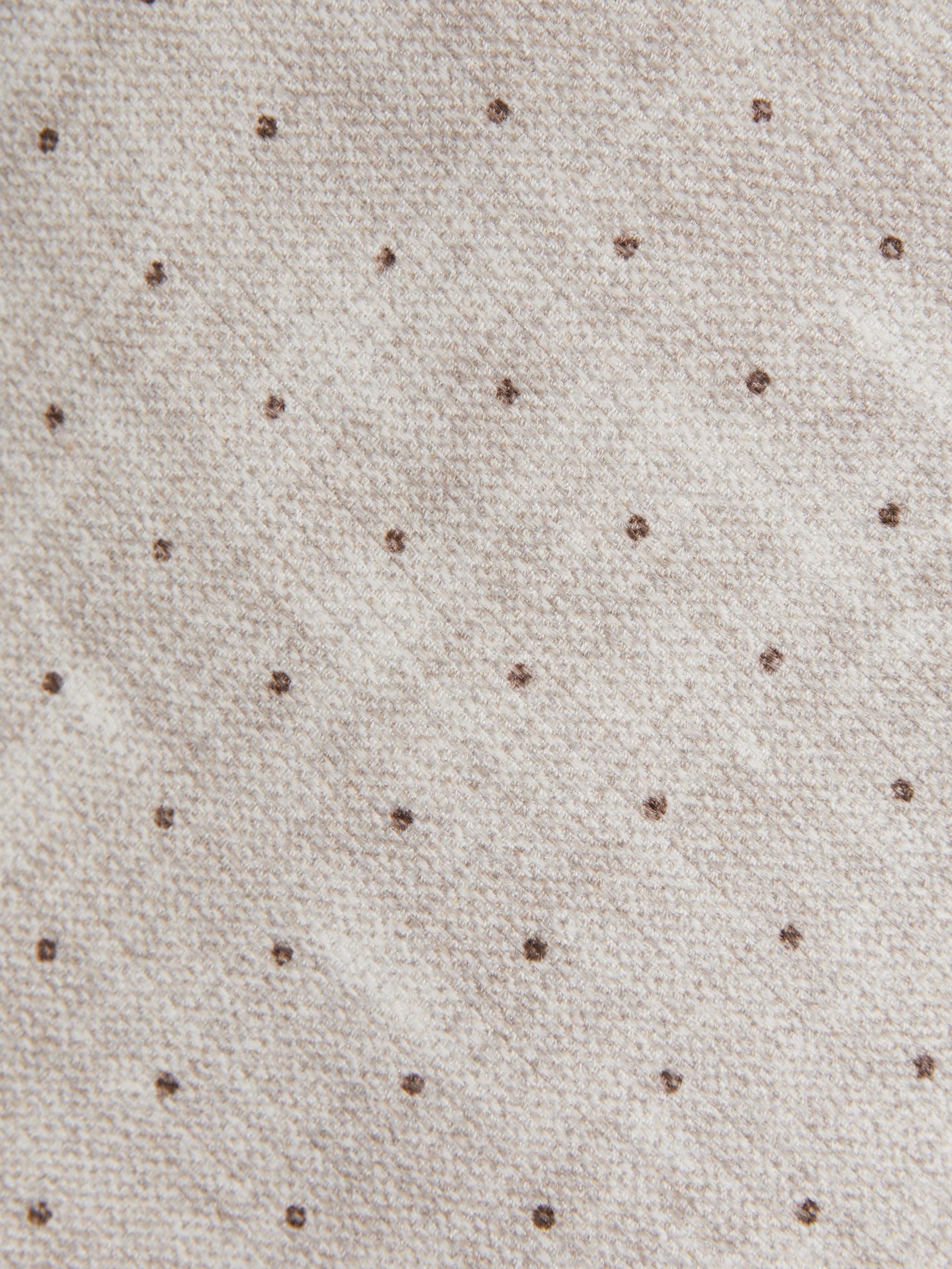 Silk Polka Dot Tie in Oatmeal Melange - Image 5 of 5
